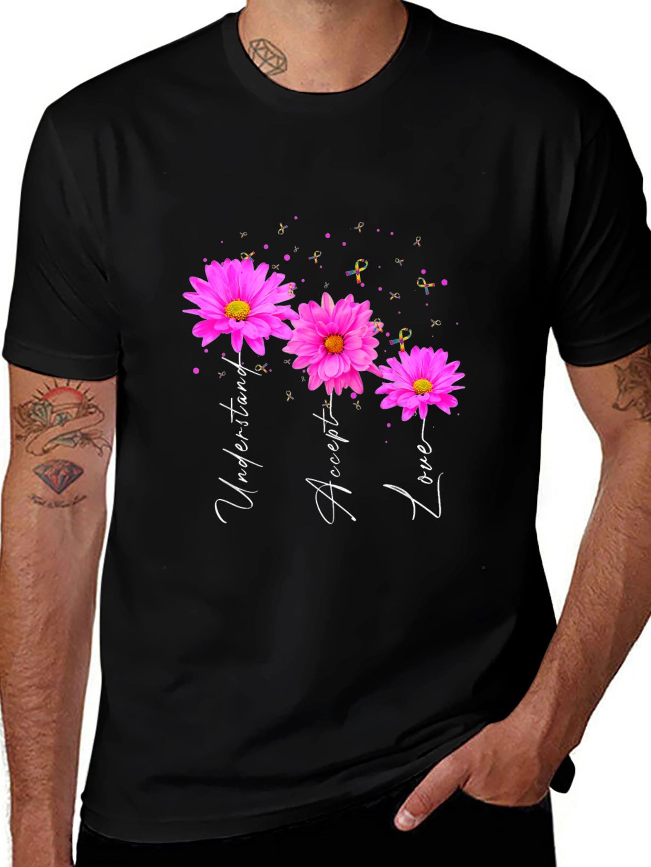 Understand Accept Love Floral Awareness Tee