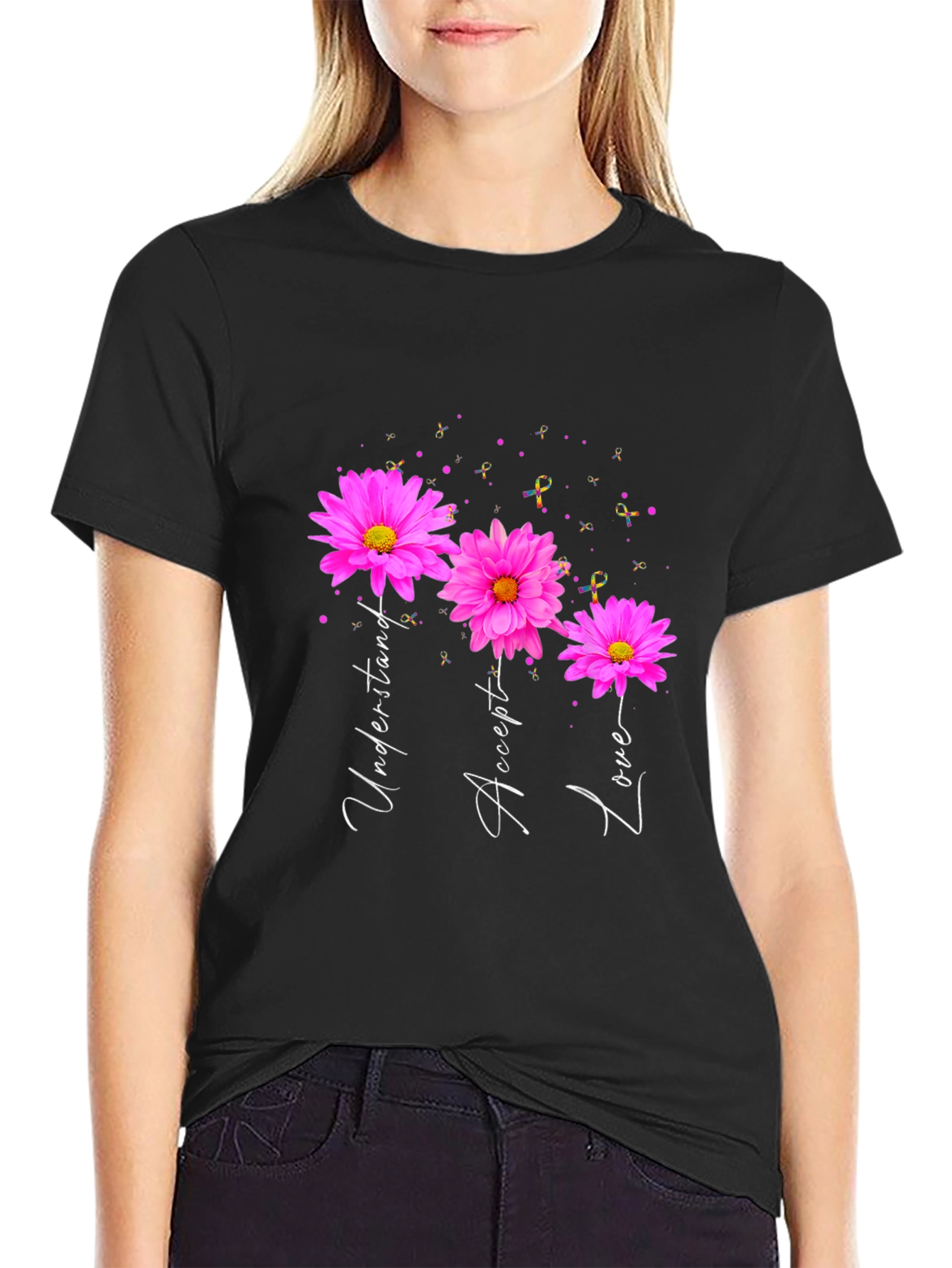 Understand Accept Love Floral Awareness Tee
