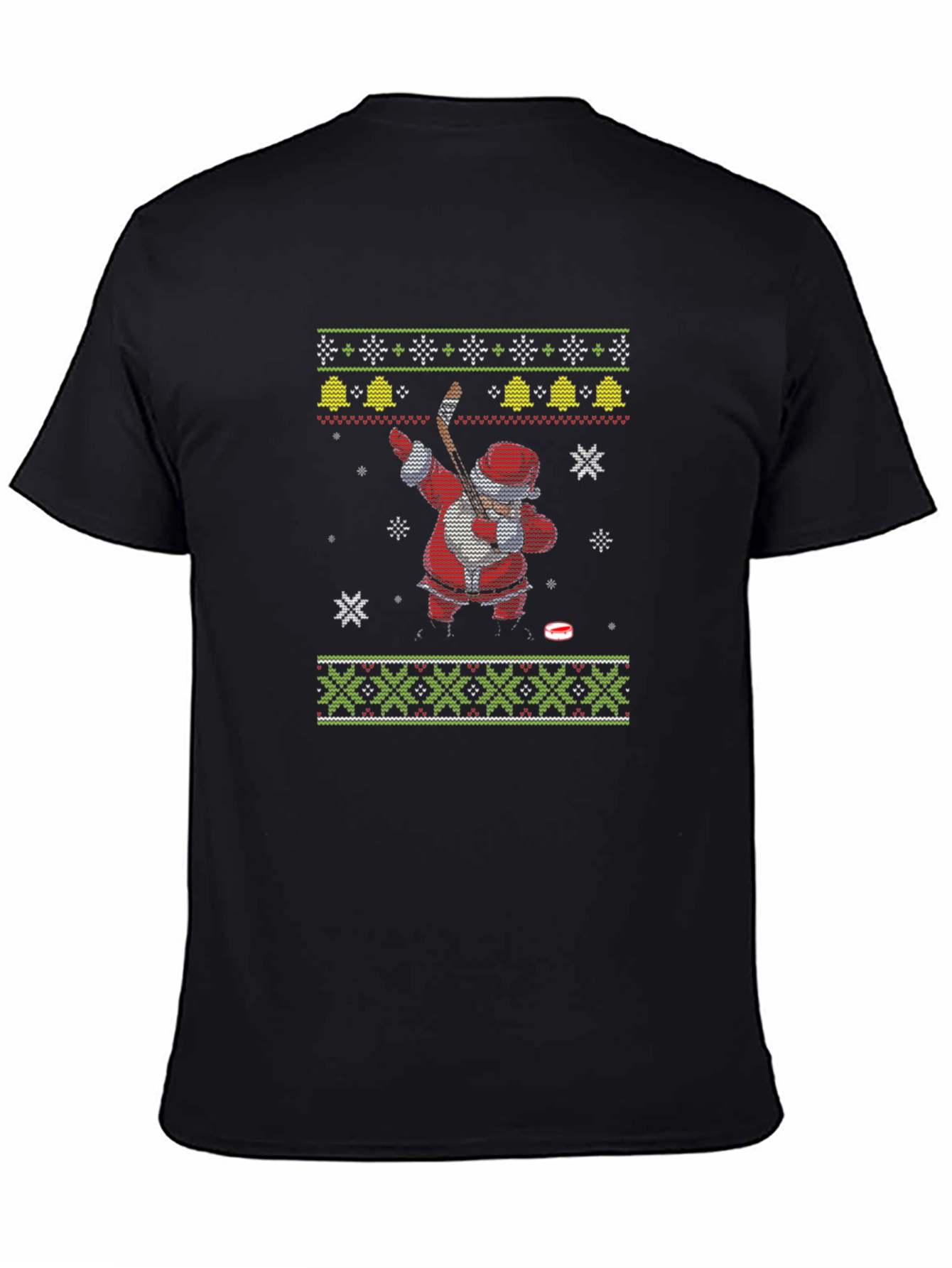 Festive Santa Hockey Ugly Christmas T-Shirt