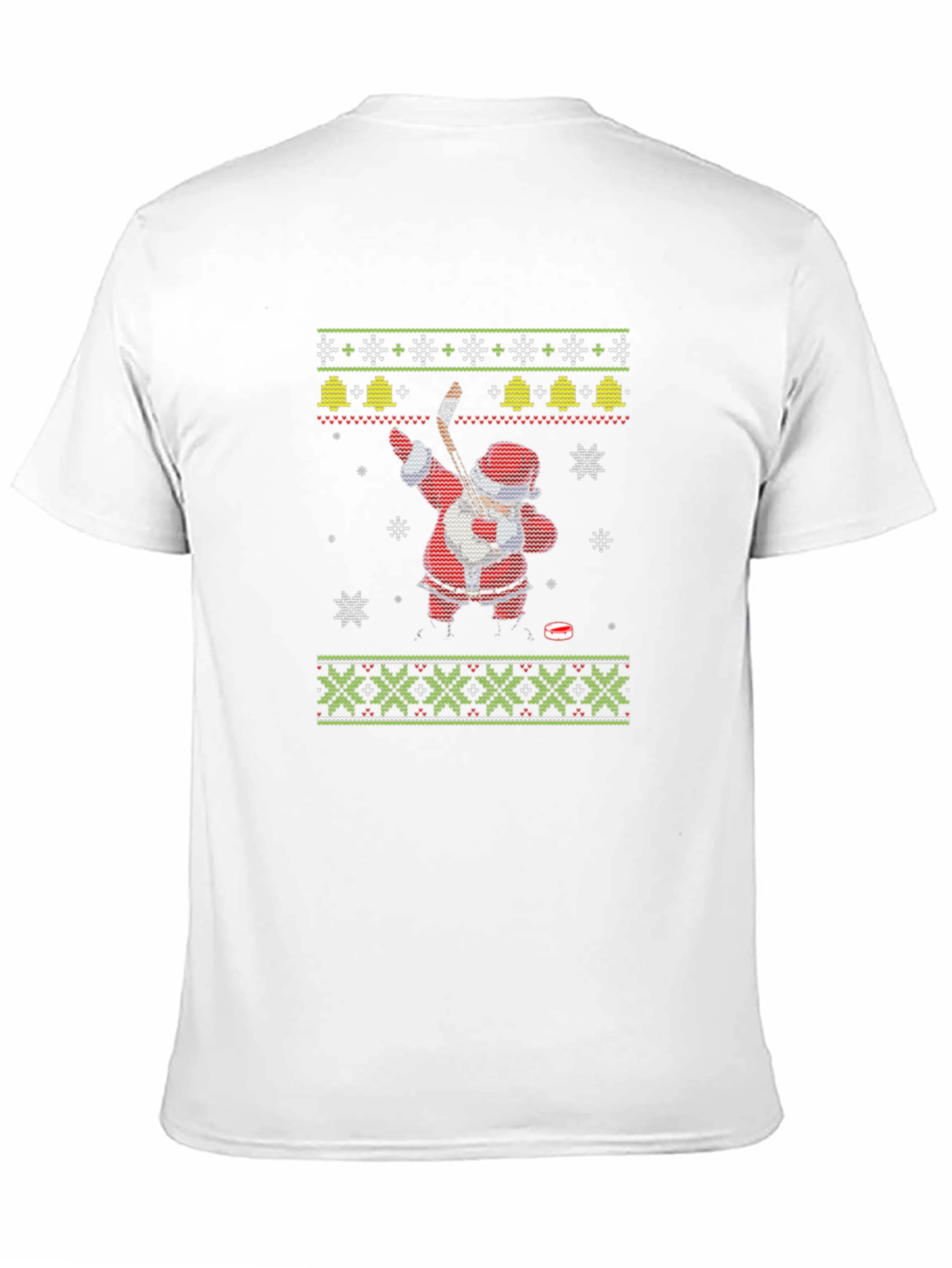 Festive Santa Hockey Ugly Christmas T-Shirt
