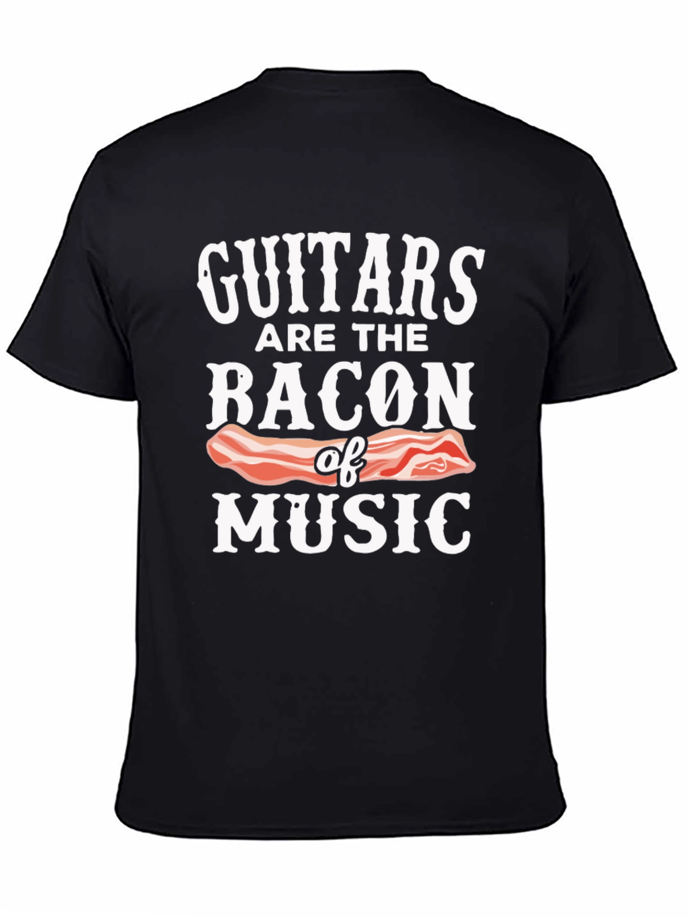 Guitar Bacon Music Graphic T-Shirt