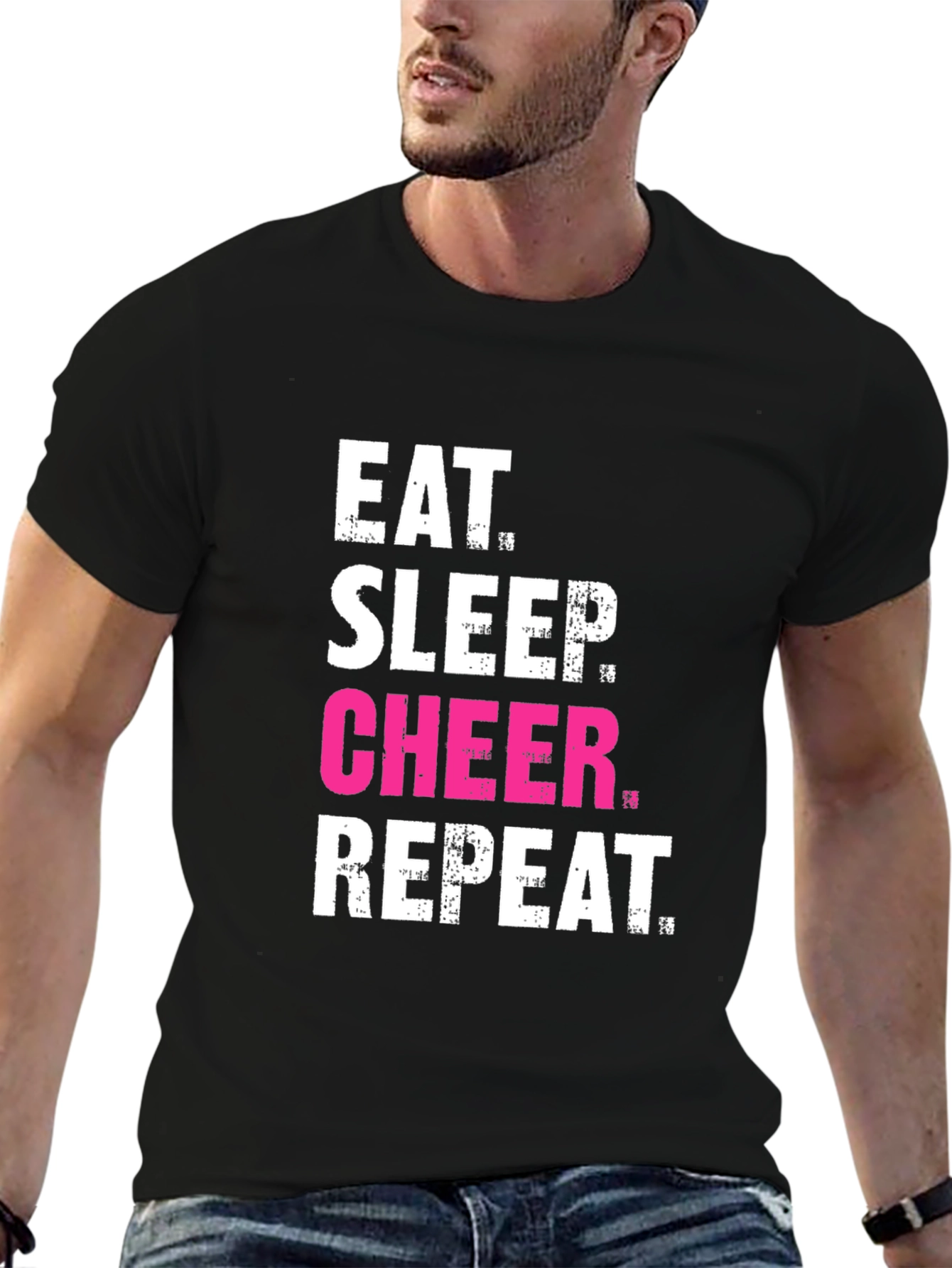 Eat Sleep Cheer Repeat Graphic Tee