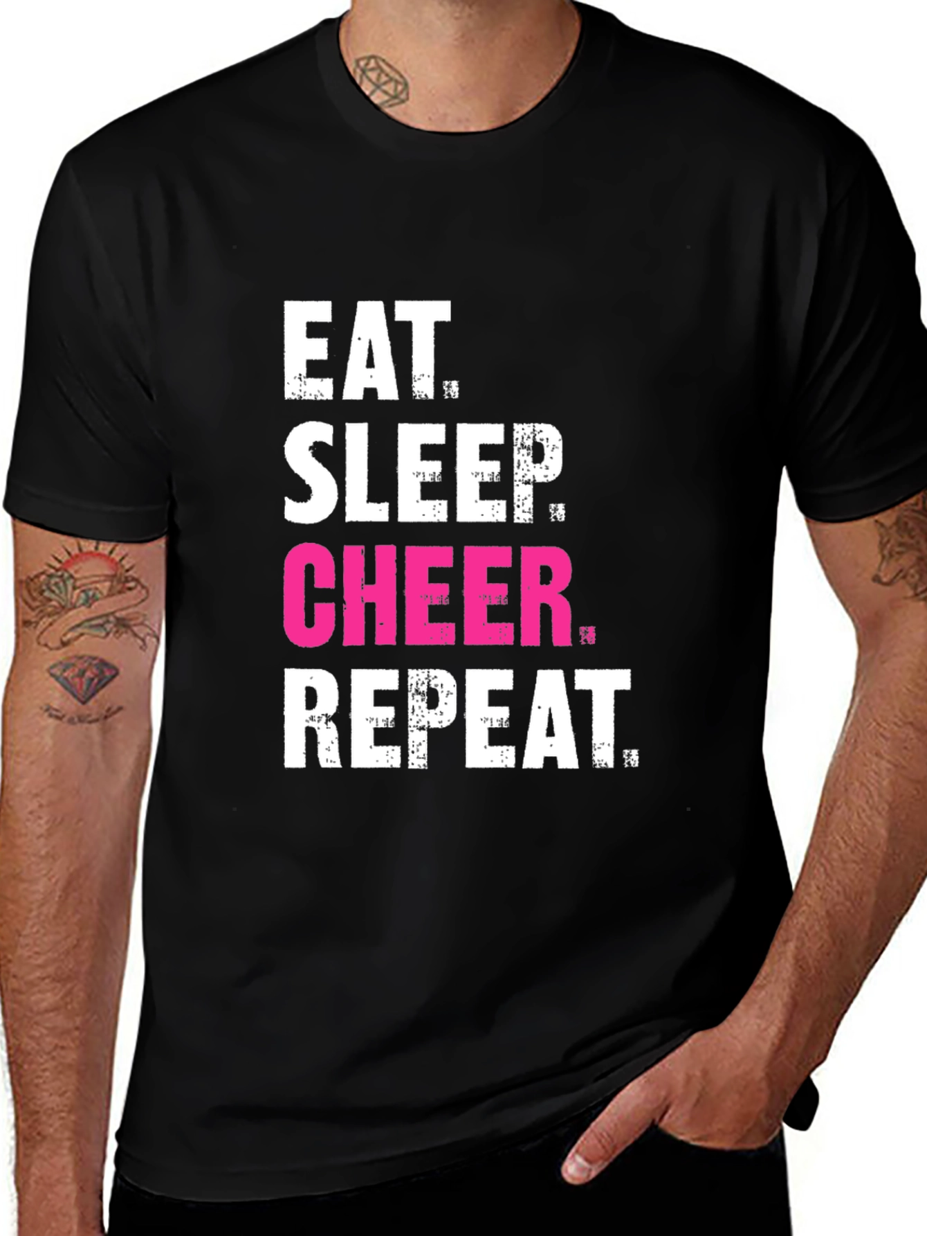 Eat Sleep Cheer Repeat Graphic Tee