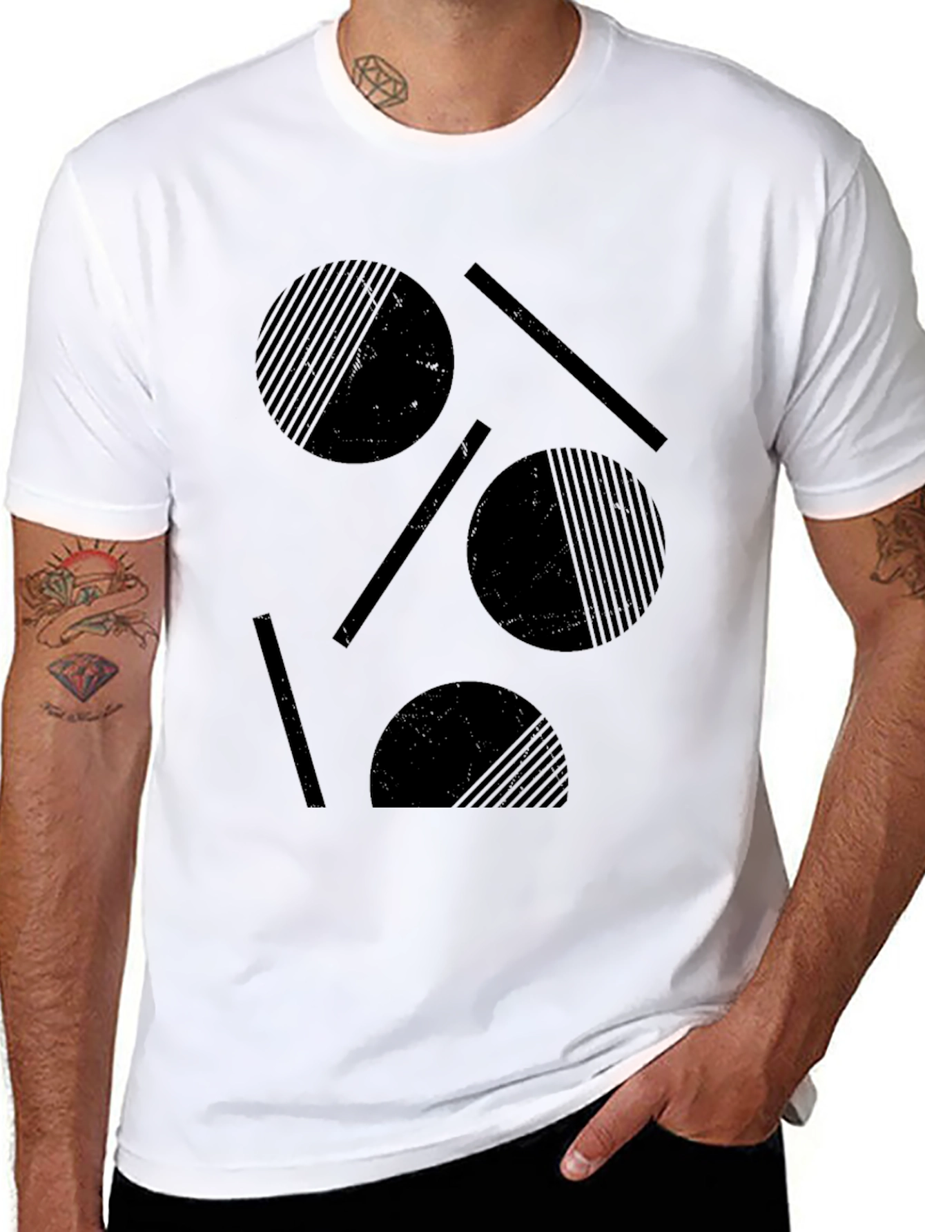 Abstract Graphic Black T-Shirt