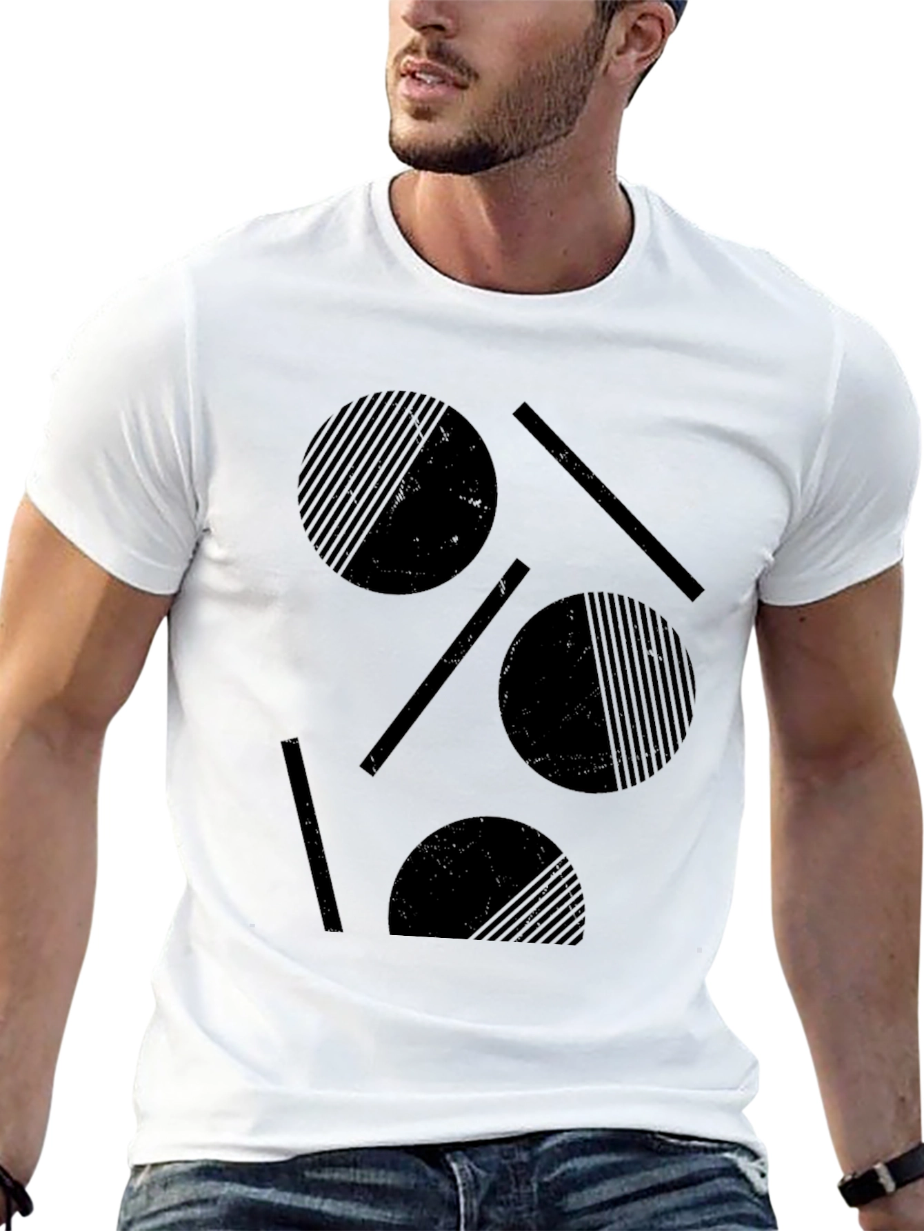 Abstract Graphic Black T-Shirt