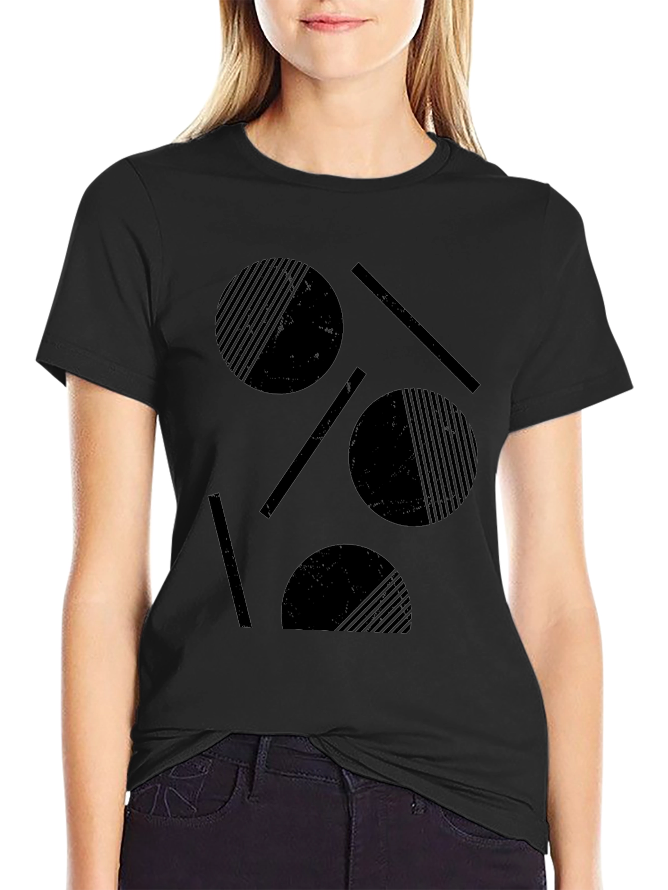 Abstract Graphic Black T-Shirt