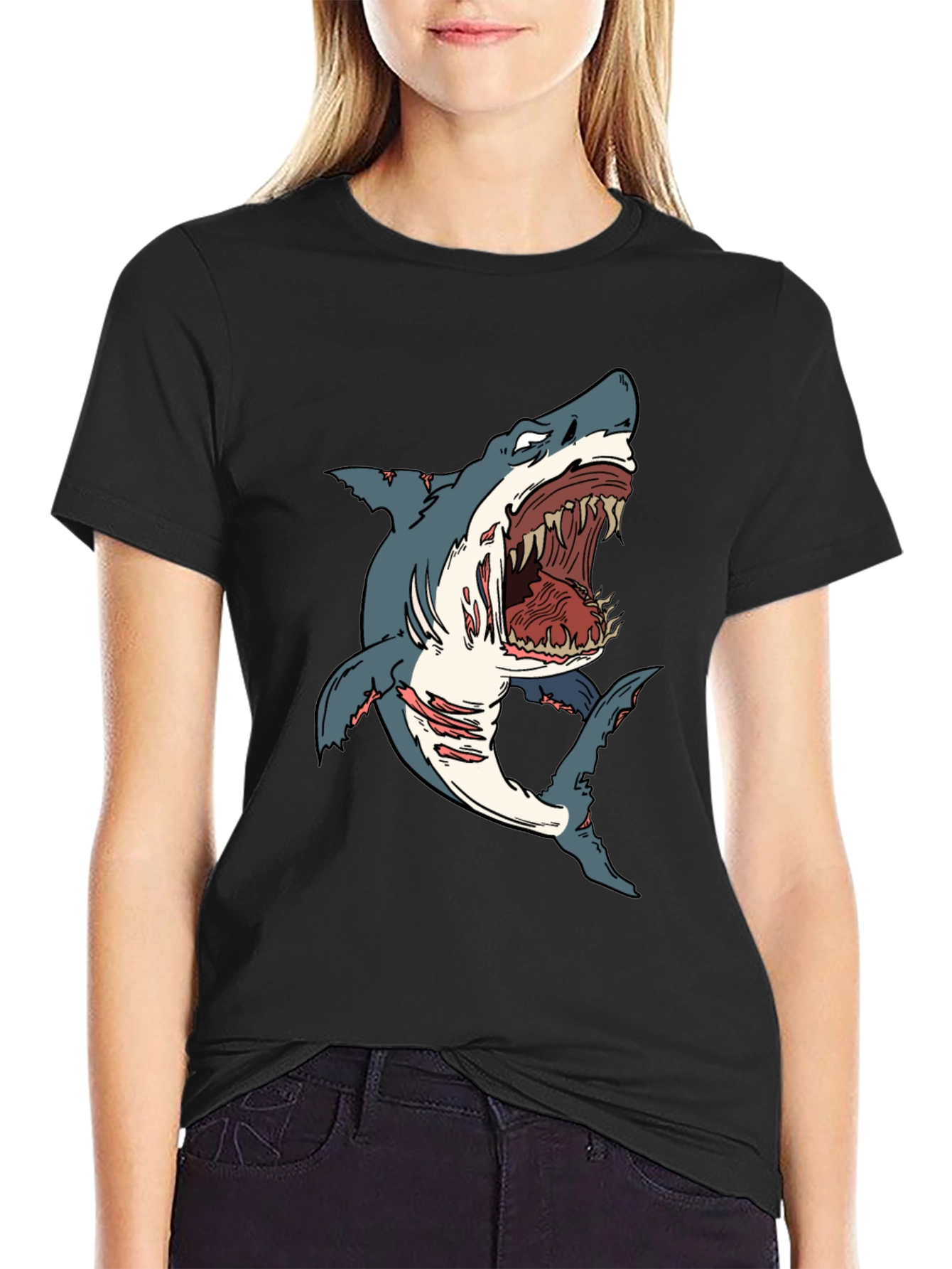 Shark Graphic Black T-Shirt