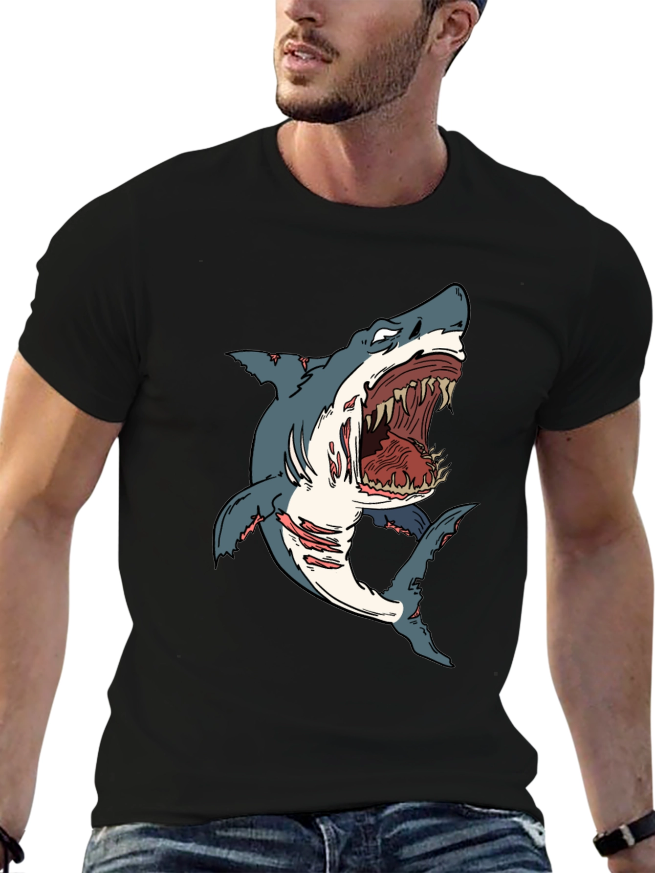 Shark Graphic Black T-Shirt