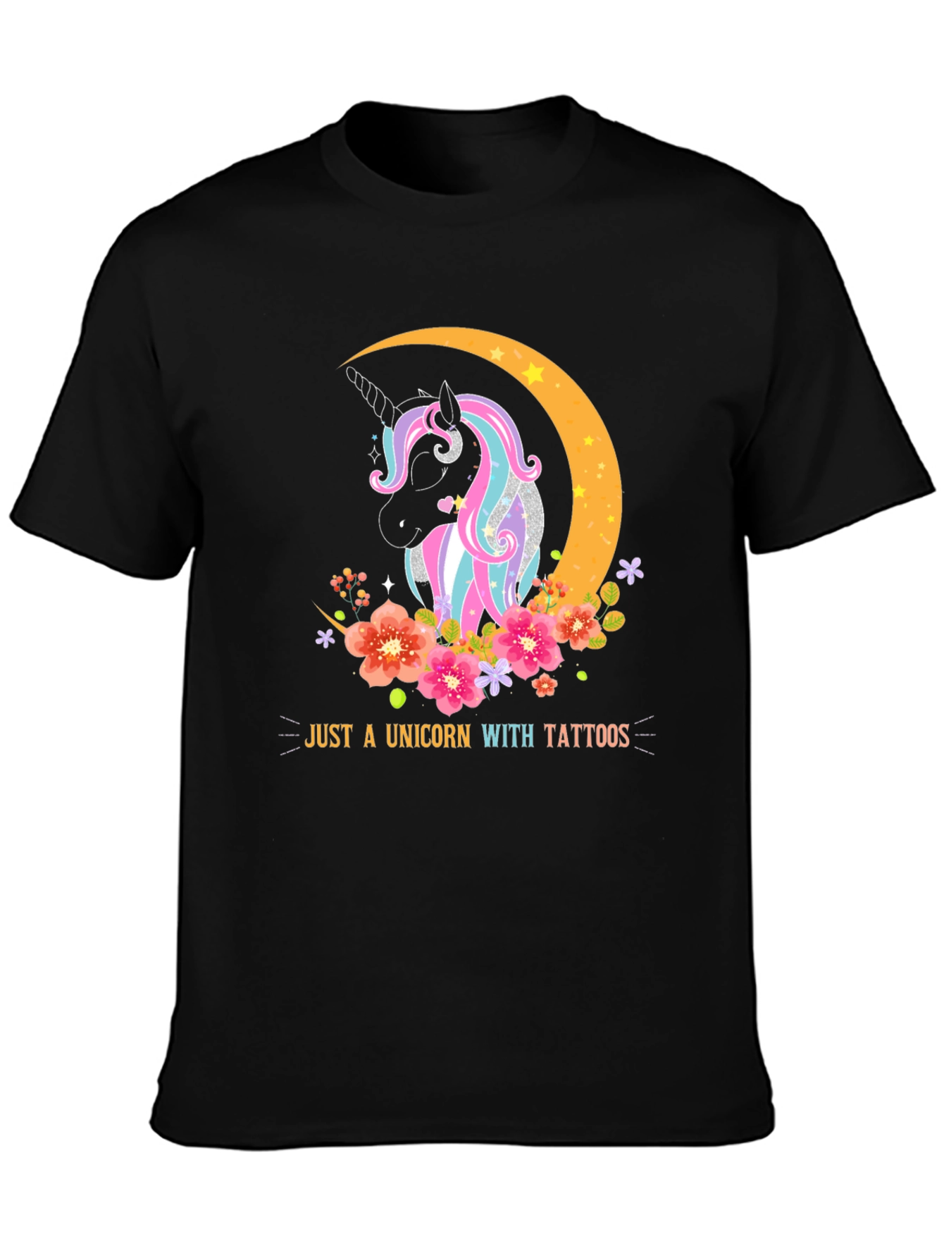Unicorn with Tattoos Graphic T-Shirt