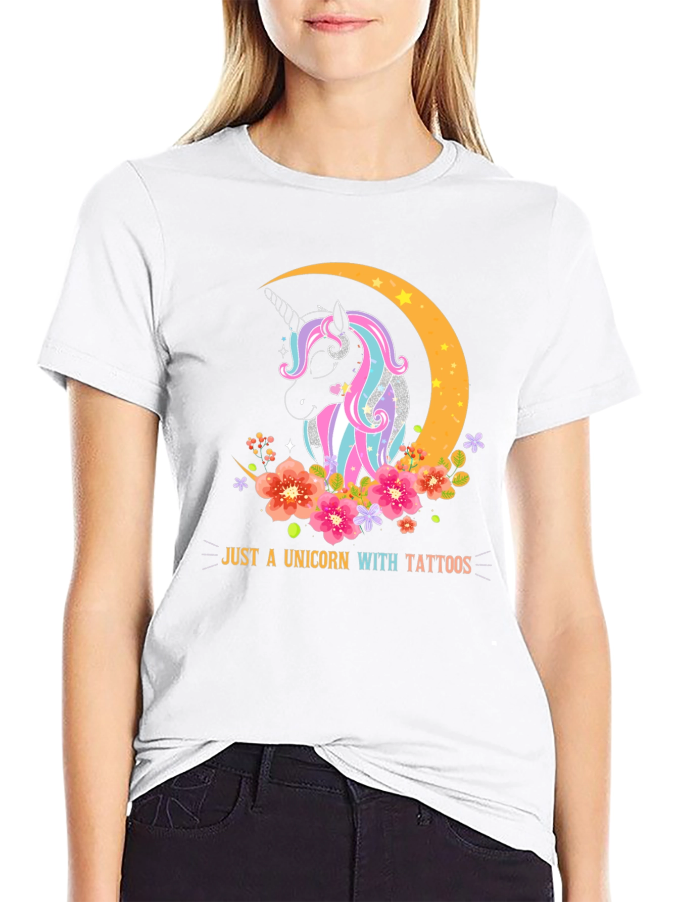 Unicorn with Tattoos Graphic T-Shirt