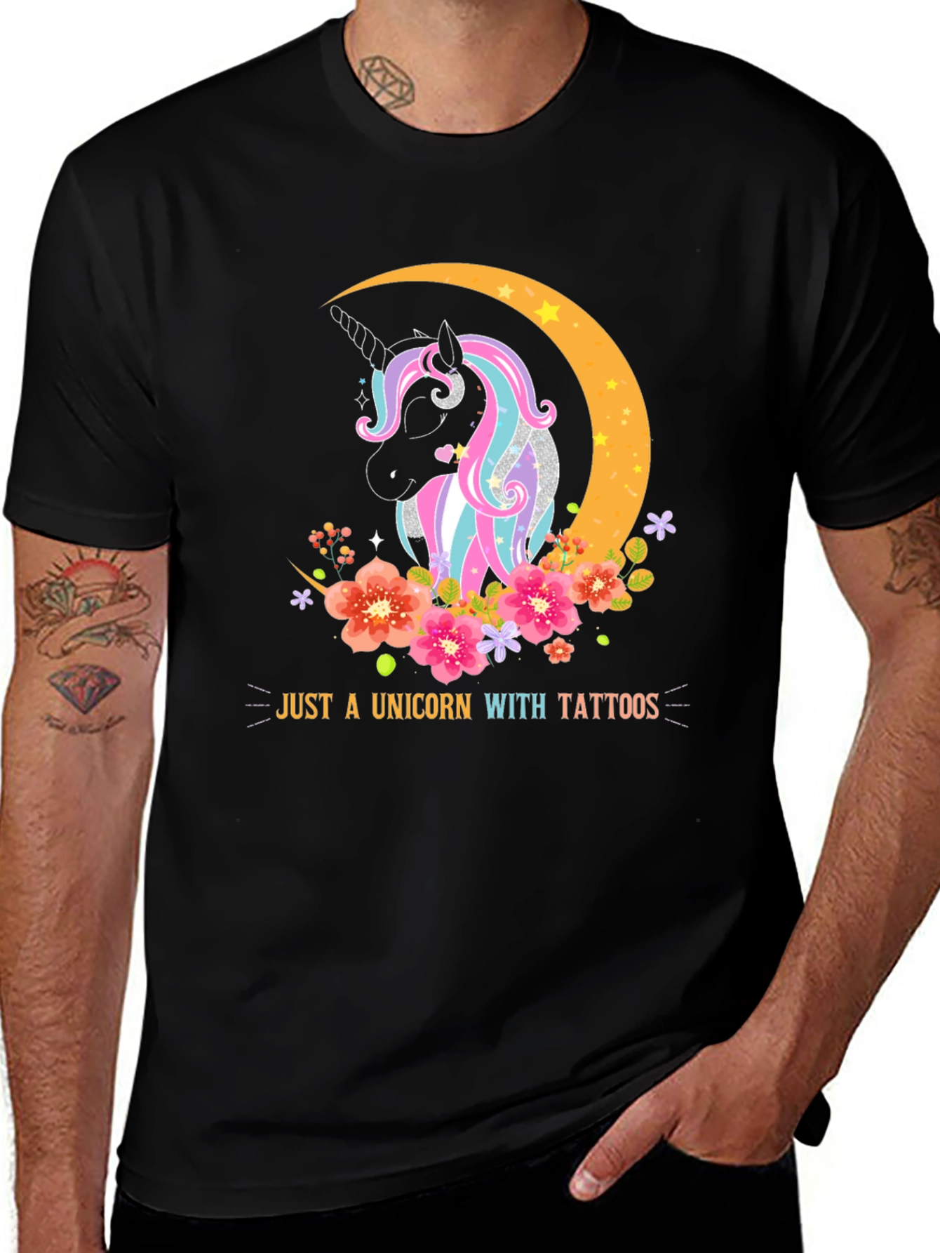 Unicorn with Tattoos Graphic T-Shirt