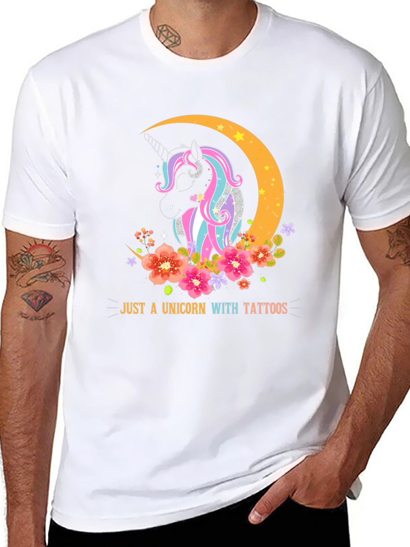 Unicorn with Tattoos Graphic T-Shirt