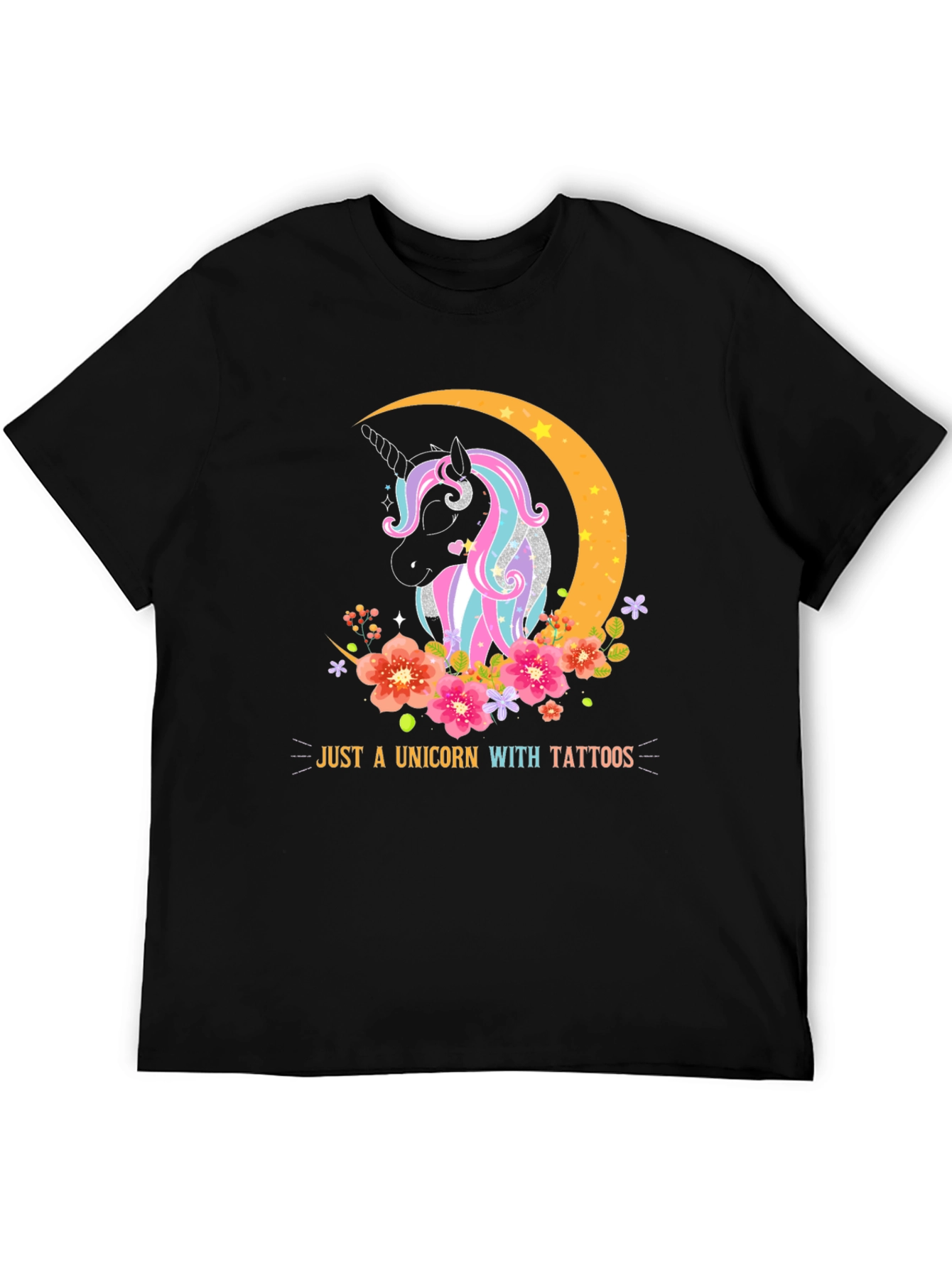 Unicorn with Tattoos Graphic T-Shirt