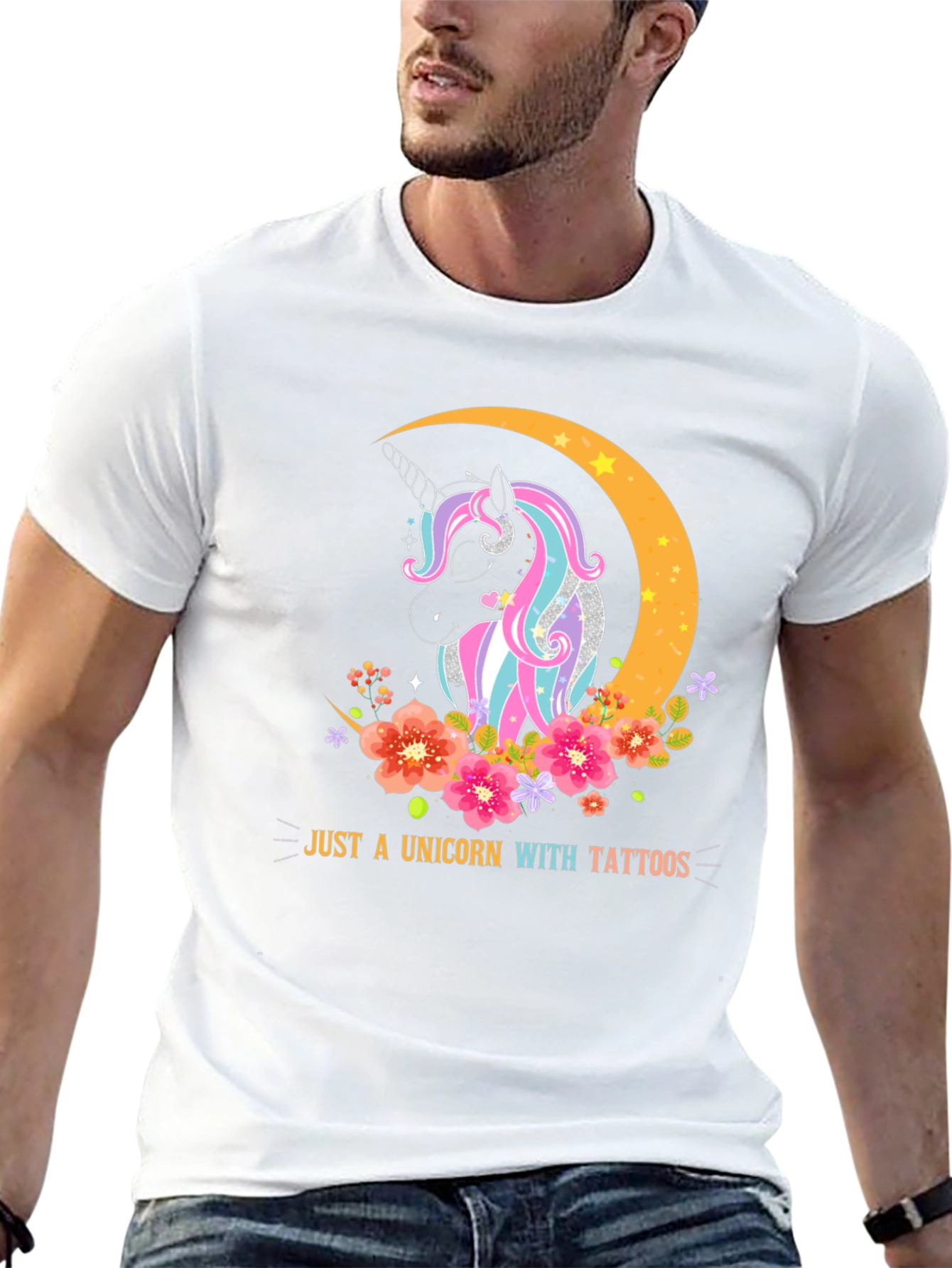 Unicorn with Tattoos Graphic T-Shirt