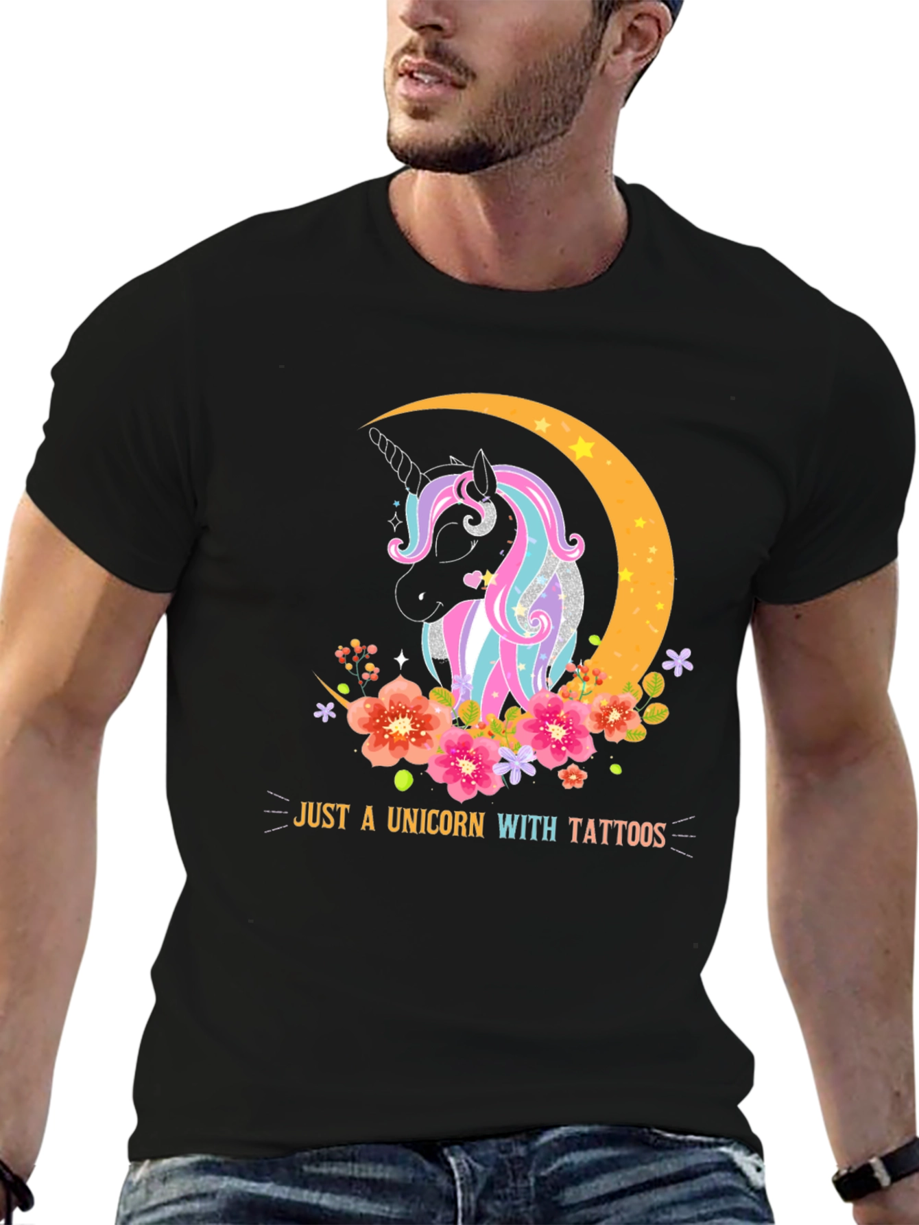 Unicorn with Tattoos Graphic T-Shirt