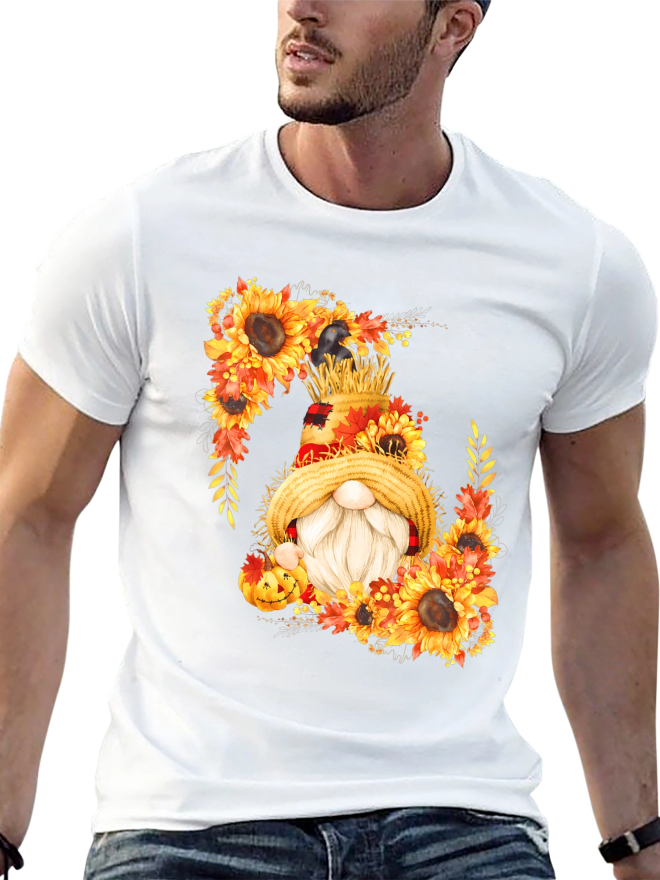 Fall Gnome T-Shirt Sunflower Autumn