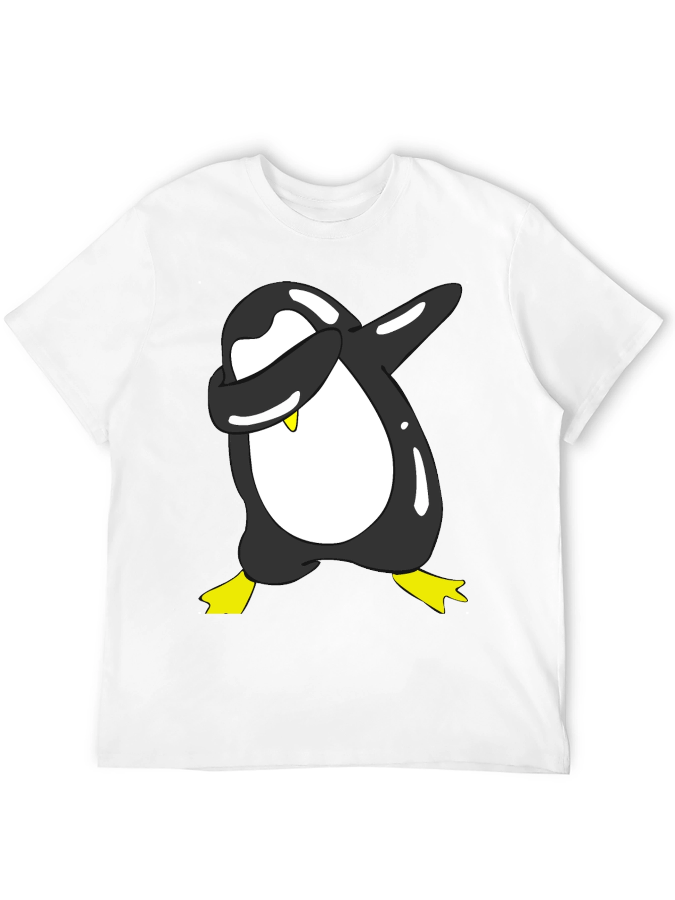 Dabbing Penguin Graphic Tee - Black Cotton Blend