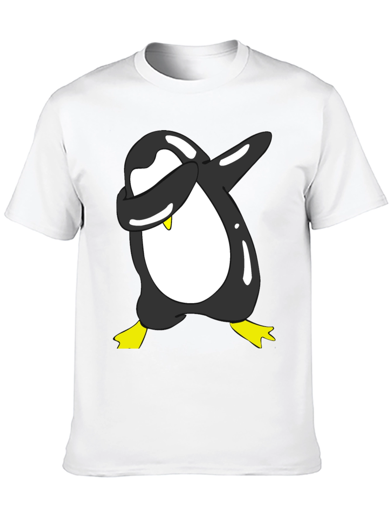 Dabbing Penguin Graphic Tee - Black Cotton Blend