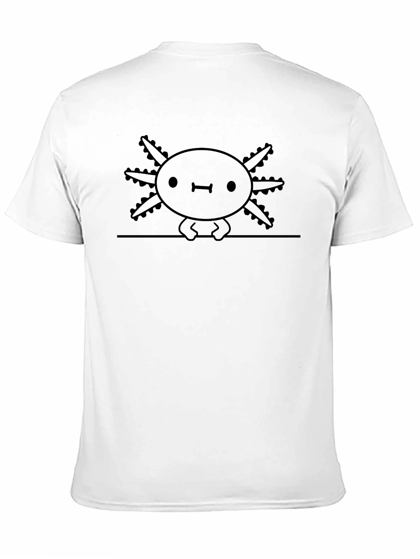 Cute Axolotl Graphic T-Shirt - Black