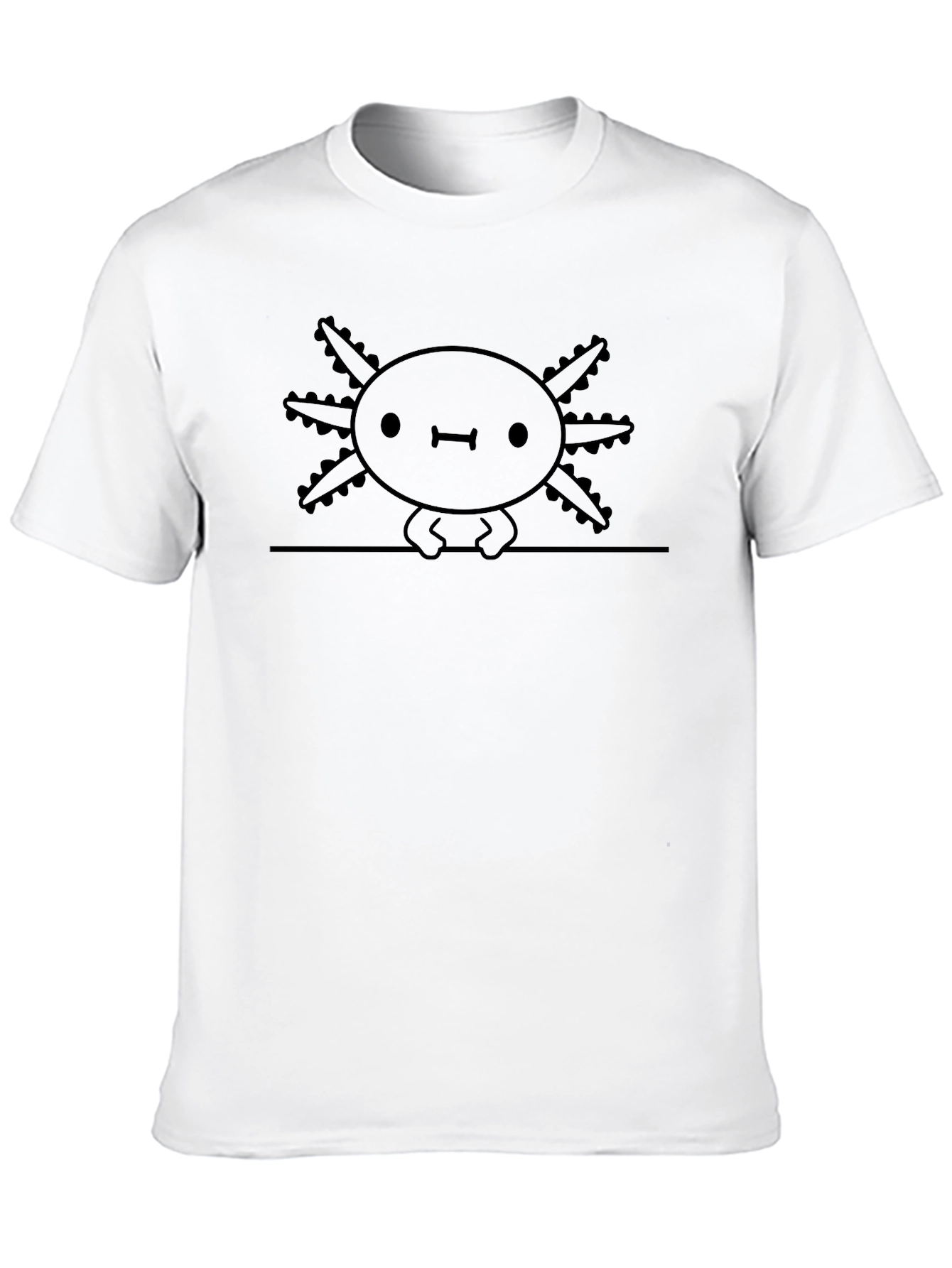 Cute Axolotl Graphic T-Shirt - Black