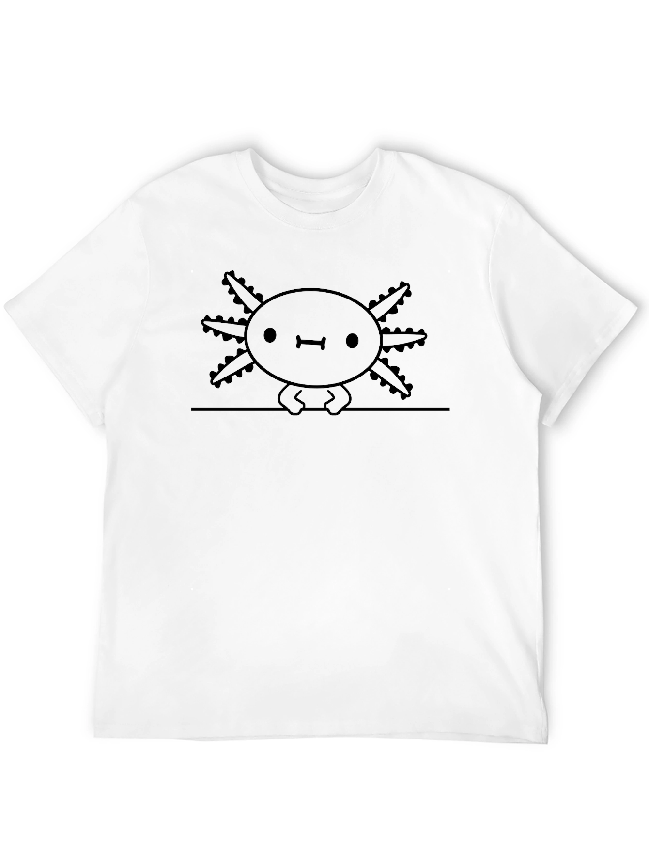 Cute Axolotl Graphic T-Shirt - Black