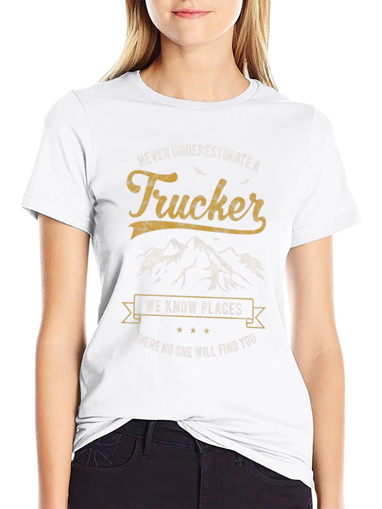 Trucker Tee: Never Underestimate Adventure