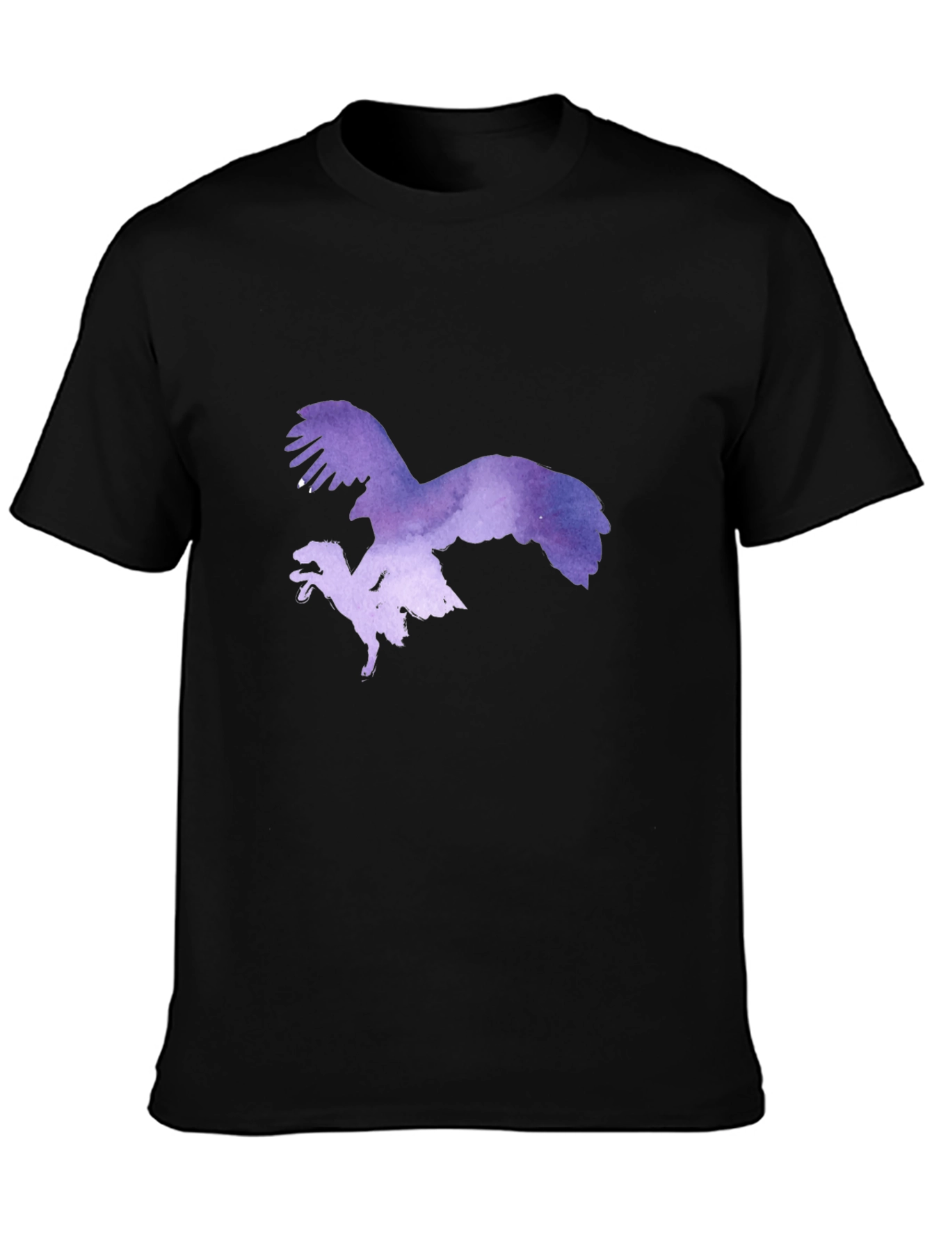 Eagle vs Dinosaur Graphic Tee - Black Cotton Blend