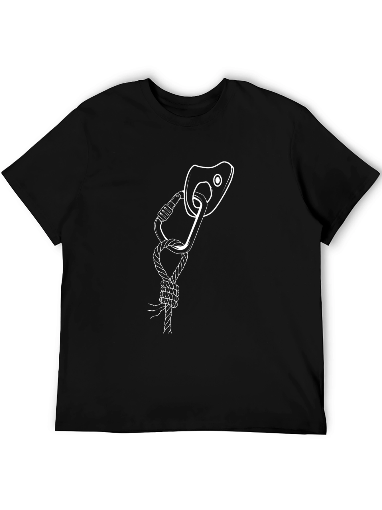 Climbing Gear Graphic Tee - Black Cotton T-Shirt