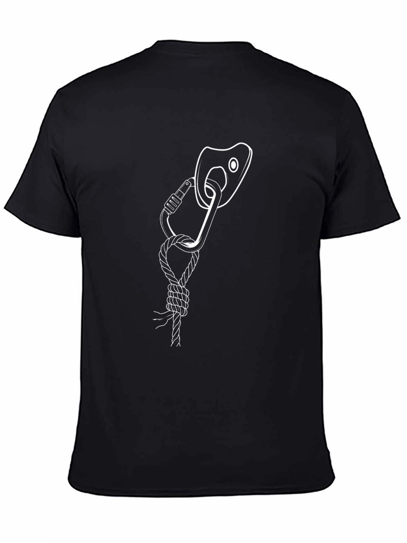Climbing Gear Graphic Tee - Black Cotton T-Shirt