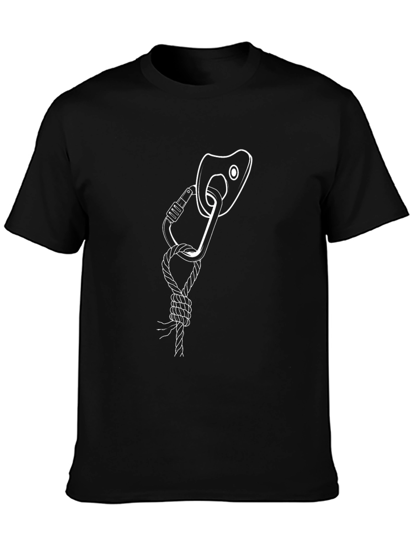 Climbing Gear Graphic Tee - Black Cotton T-Shirt