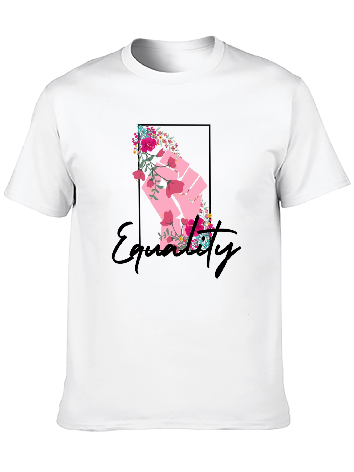 Equality Floral Fist Graphic Tee - Black
