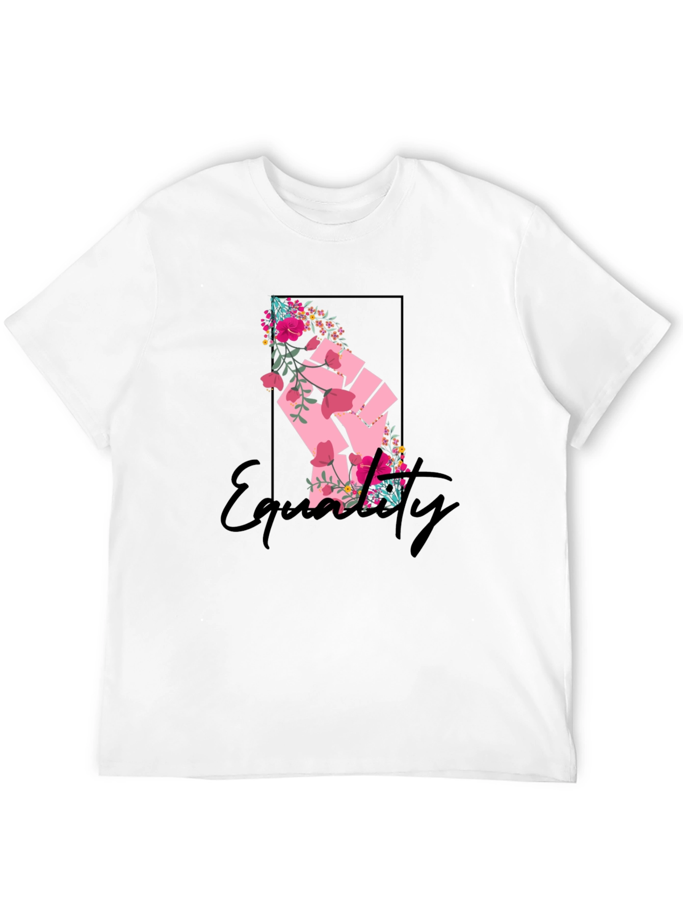 Equality Floral Fist Graphic Tee - Black