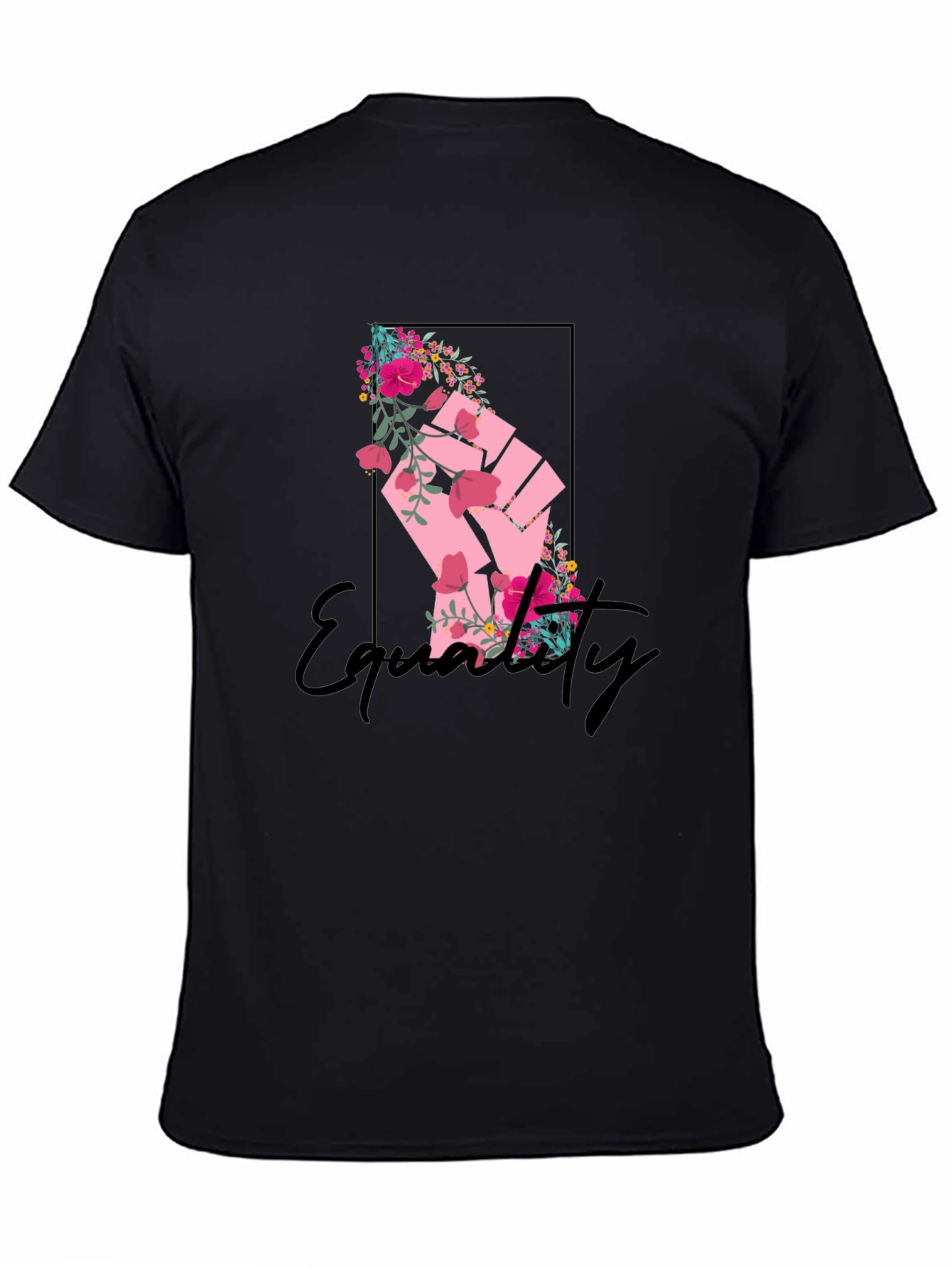 Equality Floral Fist Graphic Tee - Black