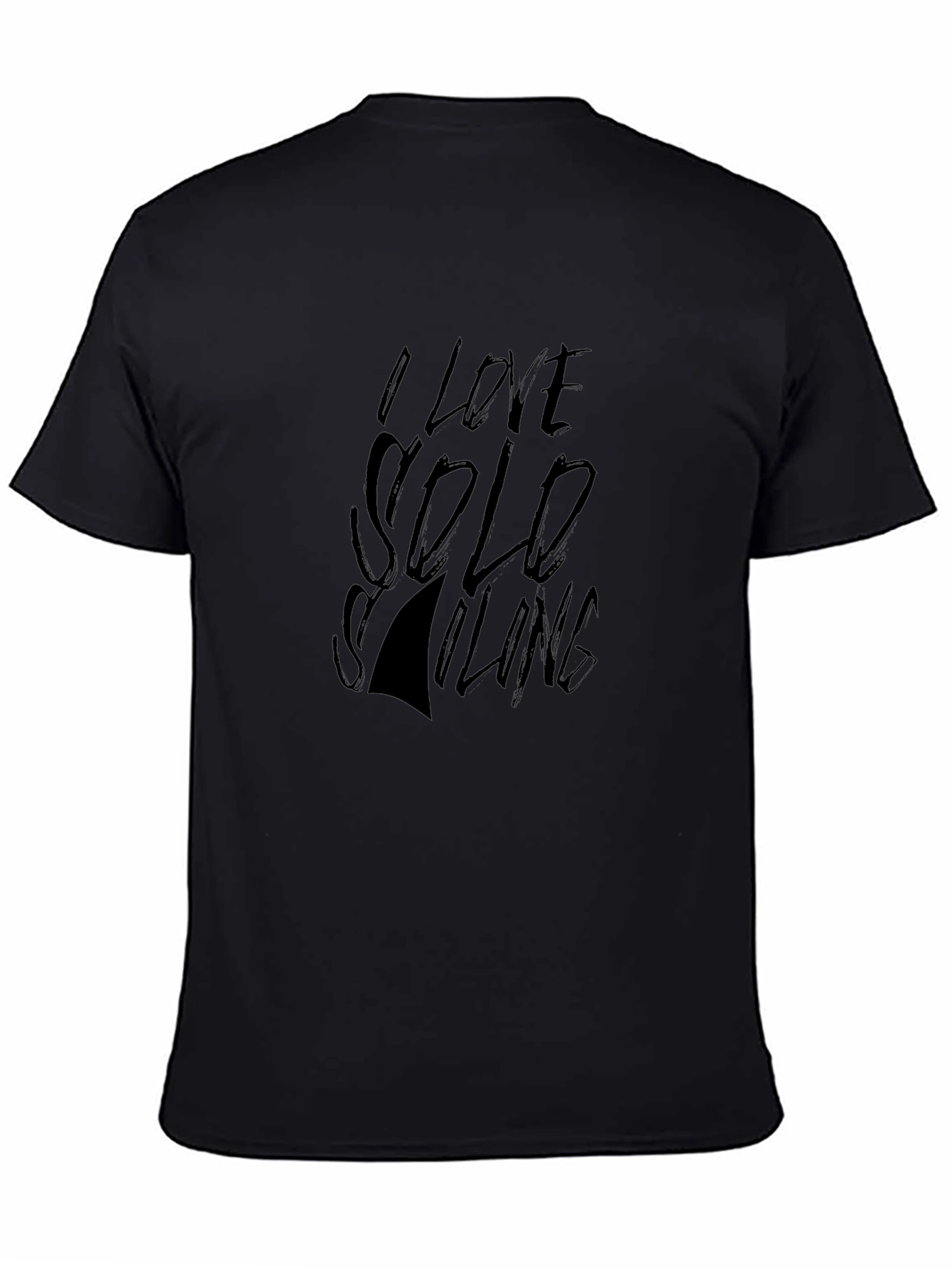 I Love Solo Sailing Black T-Shirt