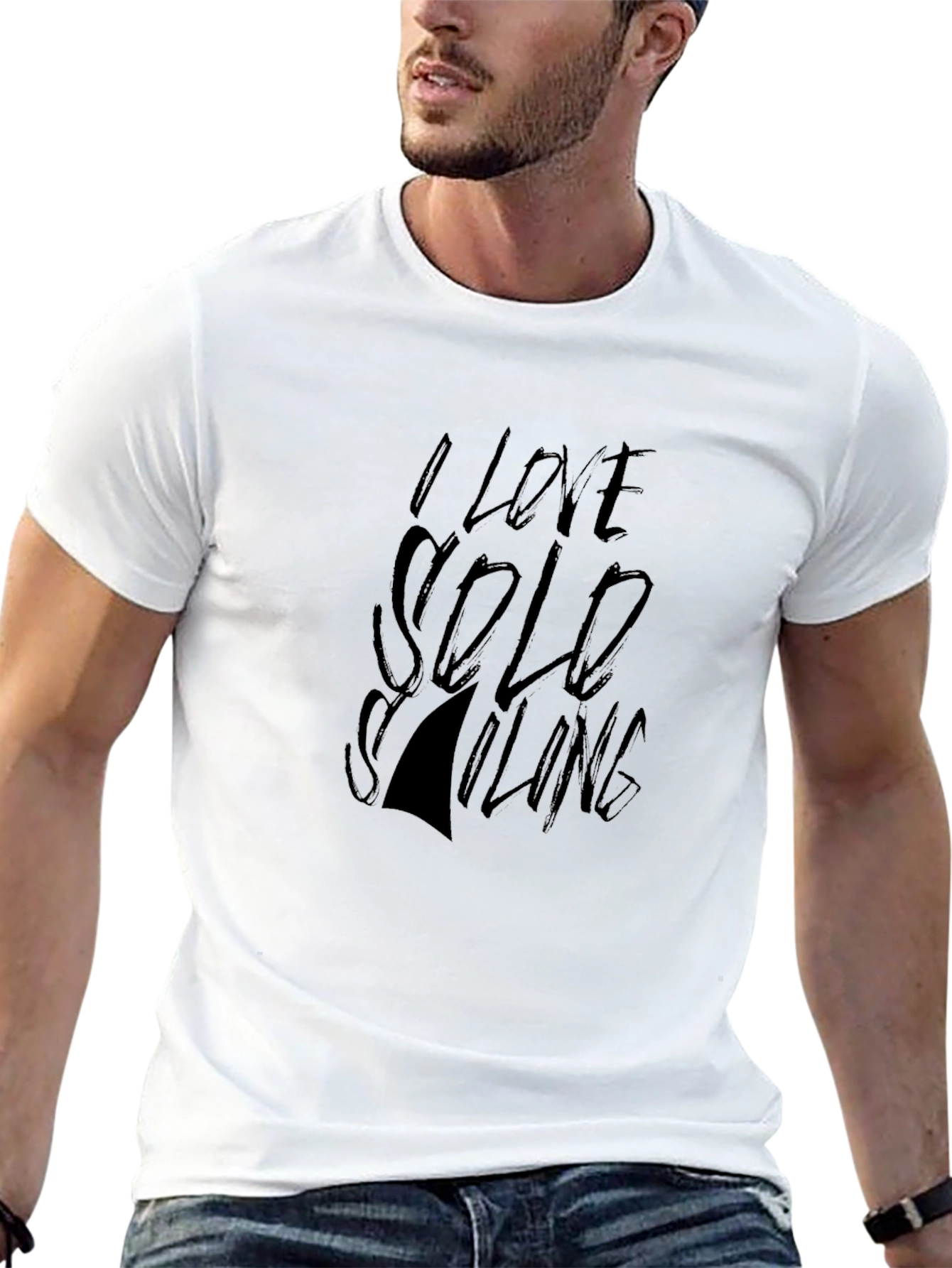 I Love Solo Sailing Black T-Shirt