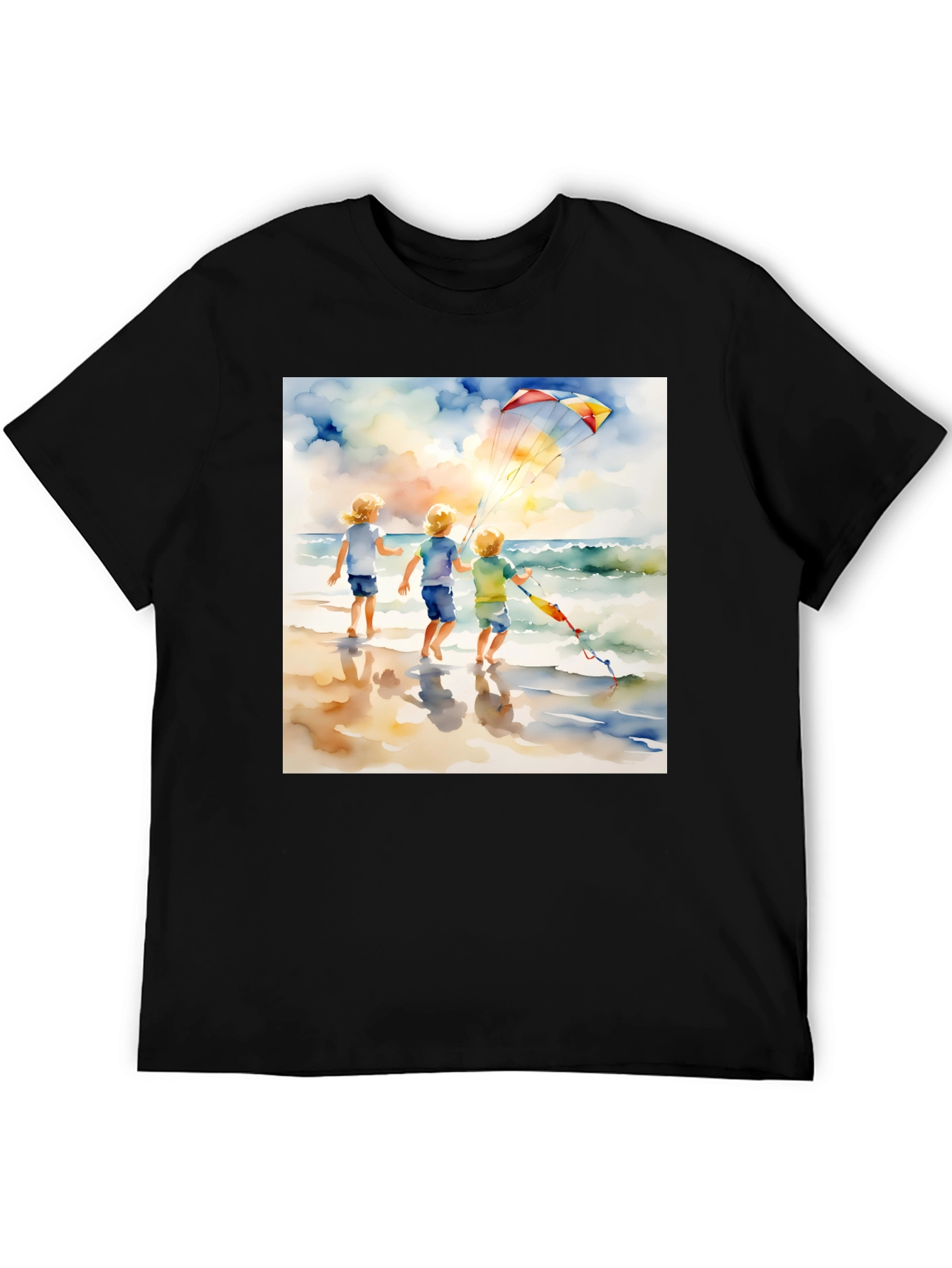 Watercolor Beach Kite T-Shirt