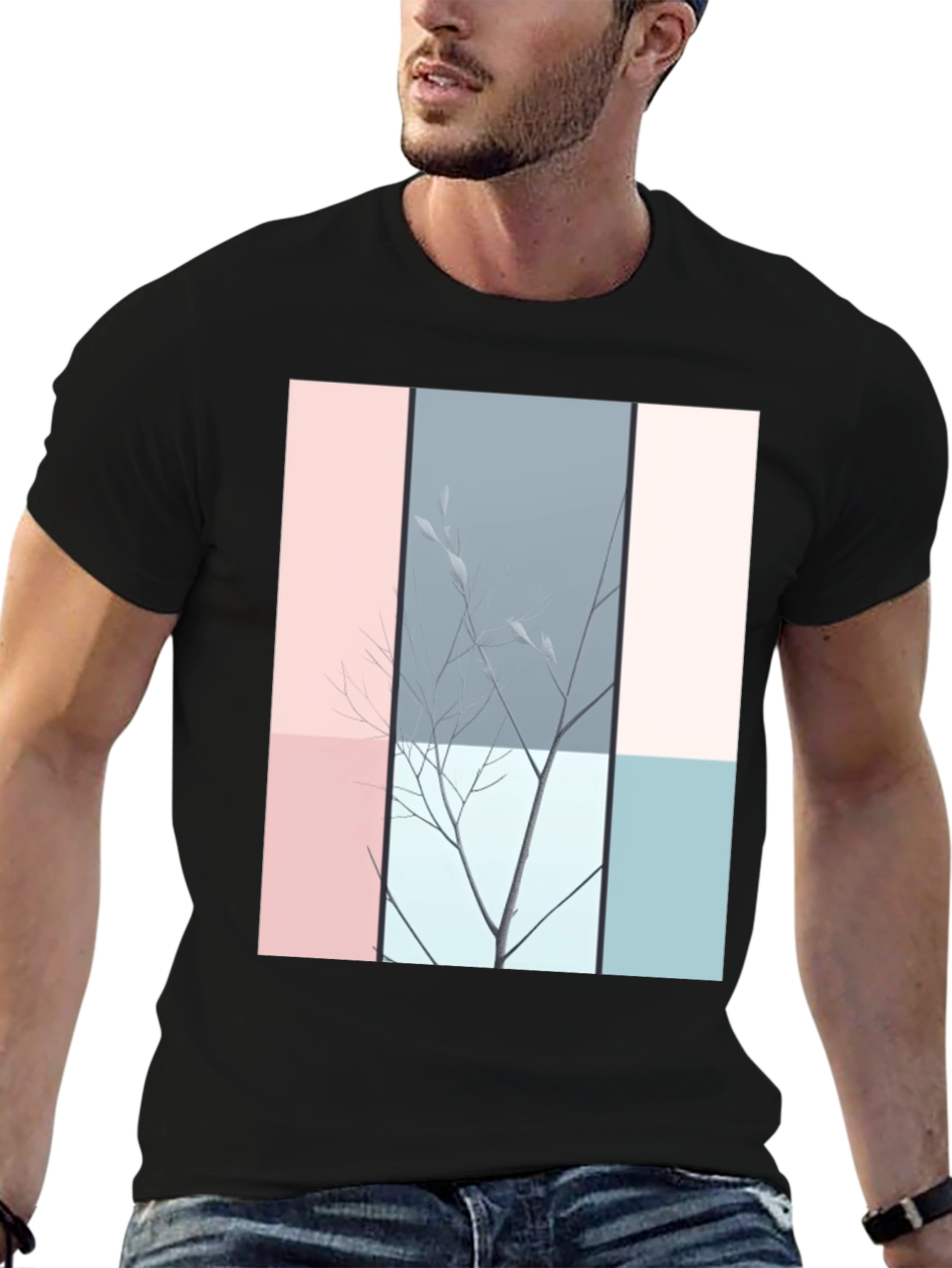 Abstract Nature Graphic T-Shirt - Modern Art Tee