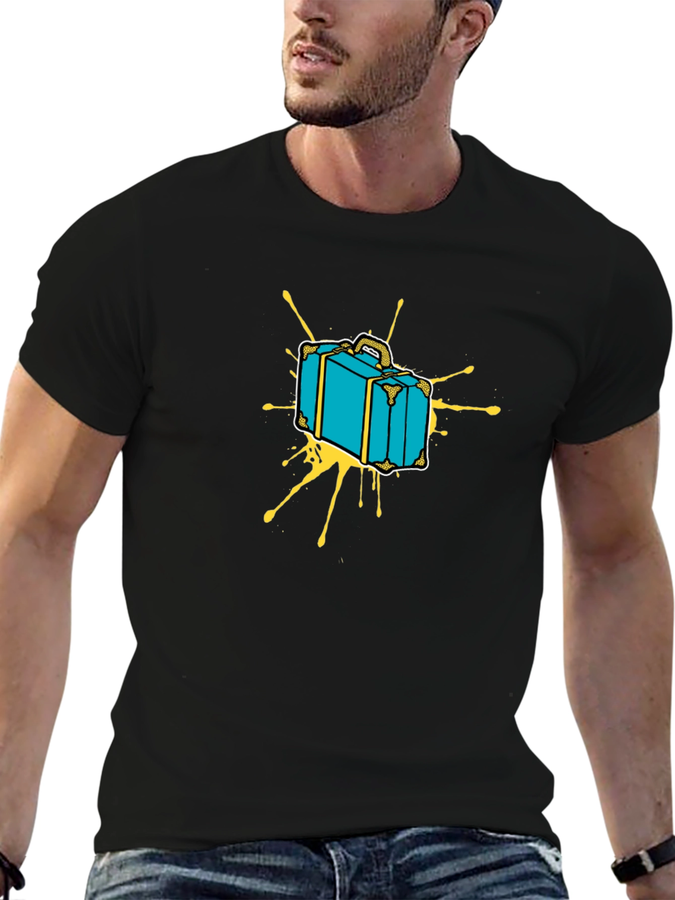 Retro Suitcase Graphic Tee - Travel in Style
