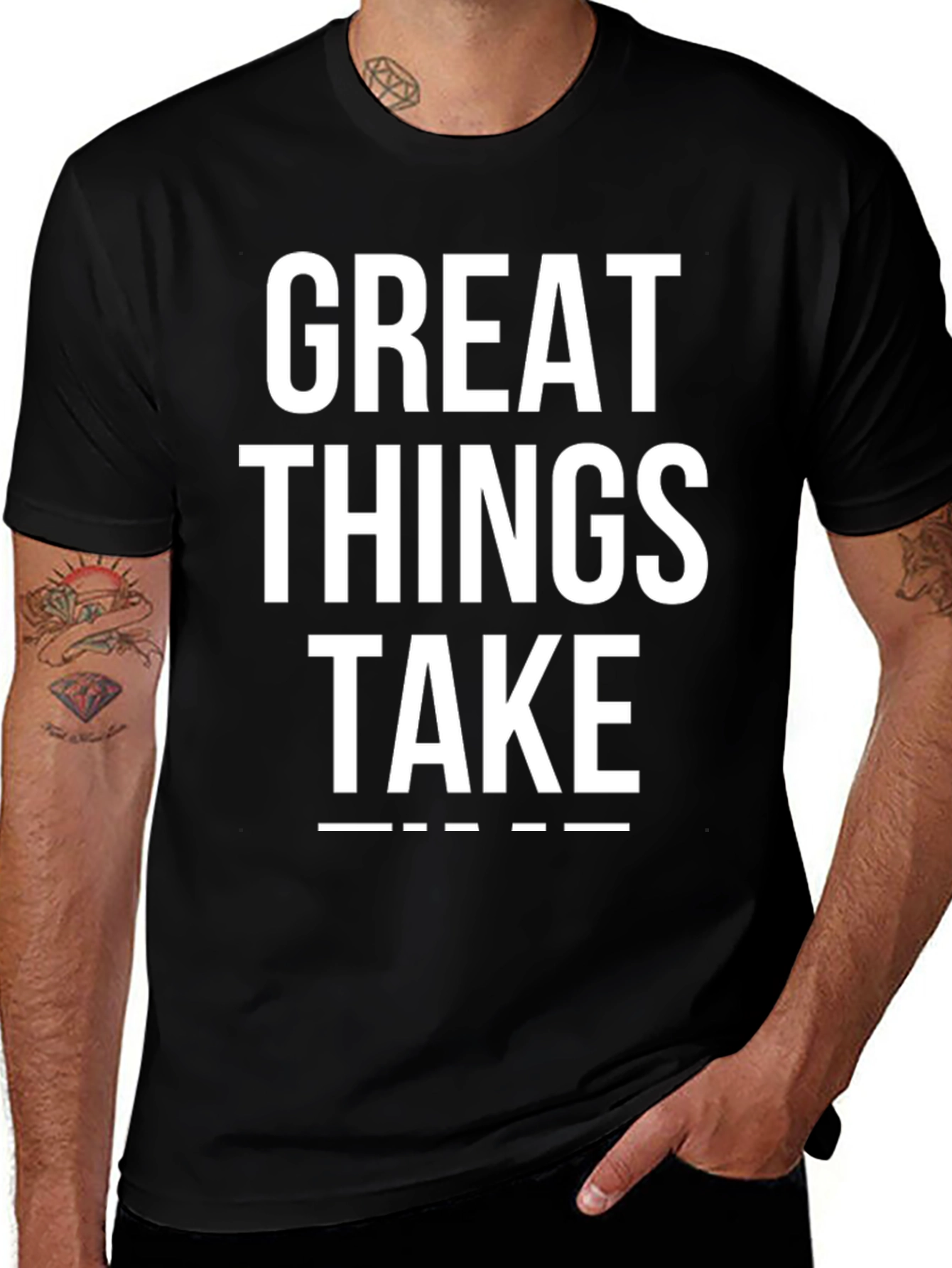 Great Things Take Time Black T-Shirt