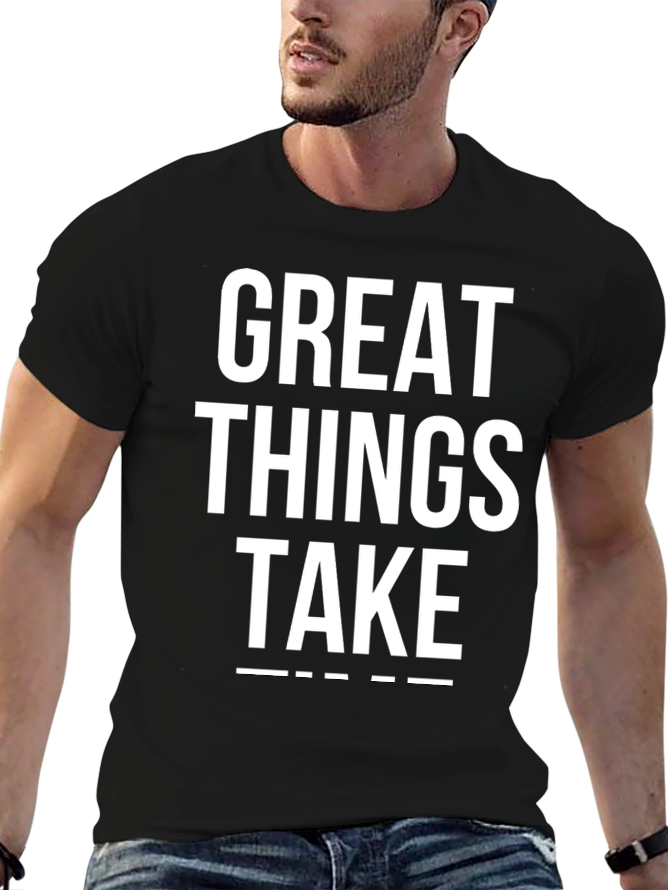 Great Things Take Time Black T-Shirt