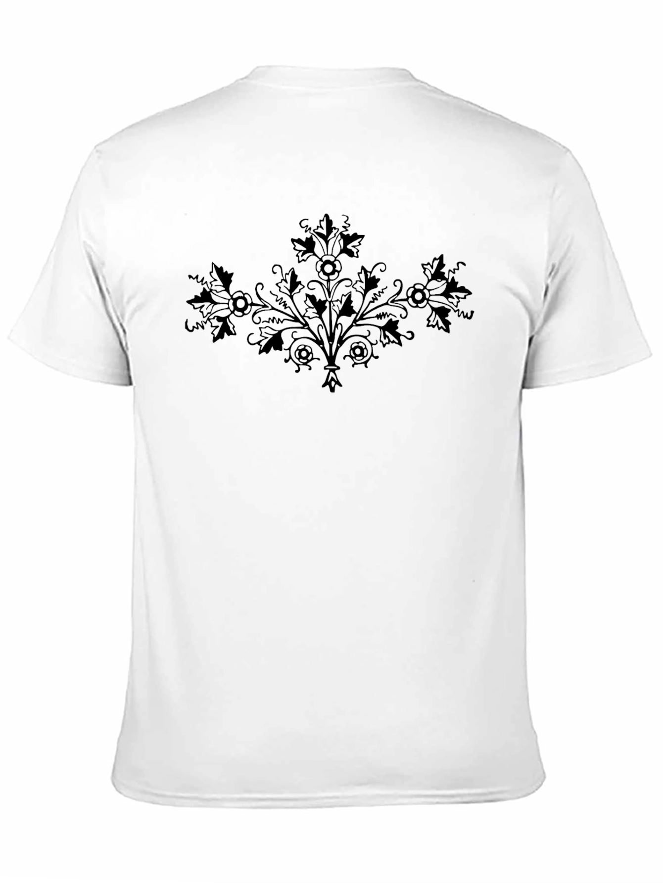 Black Floral Print Crew Neck T-Shirt