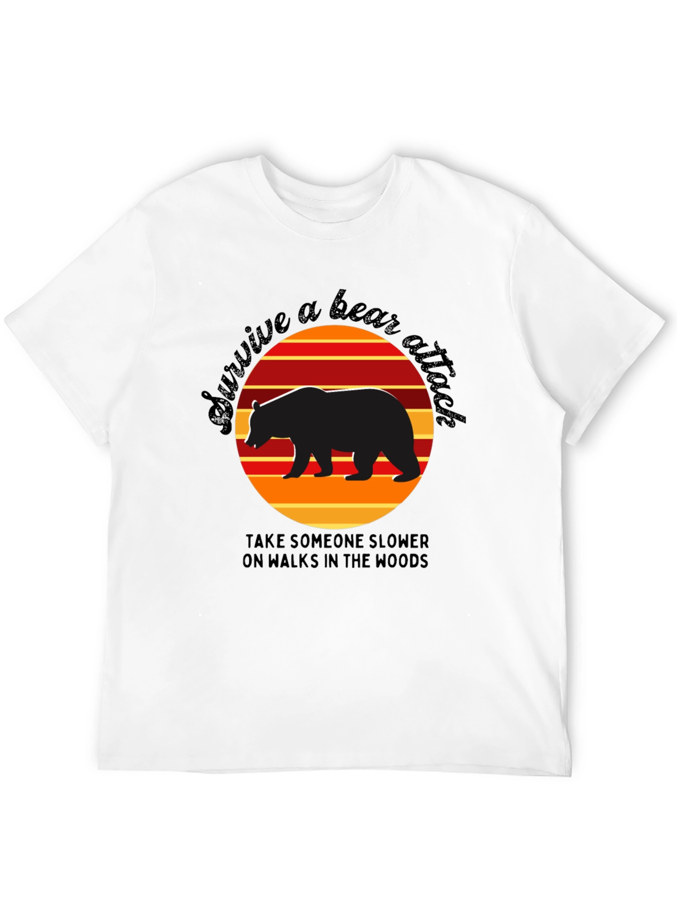 Survive a Bear Attack T-Shirt Funny Graphic Tee