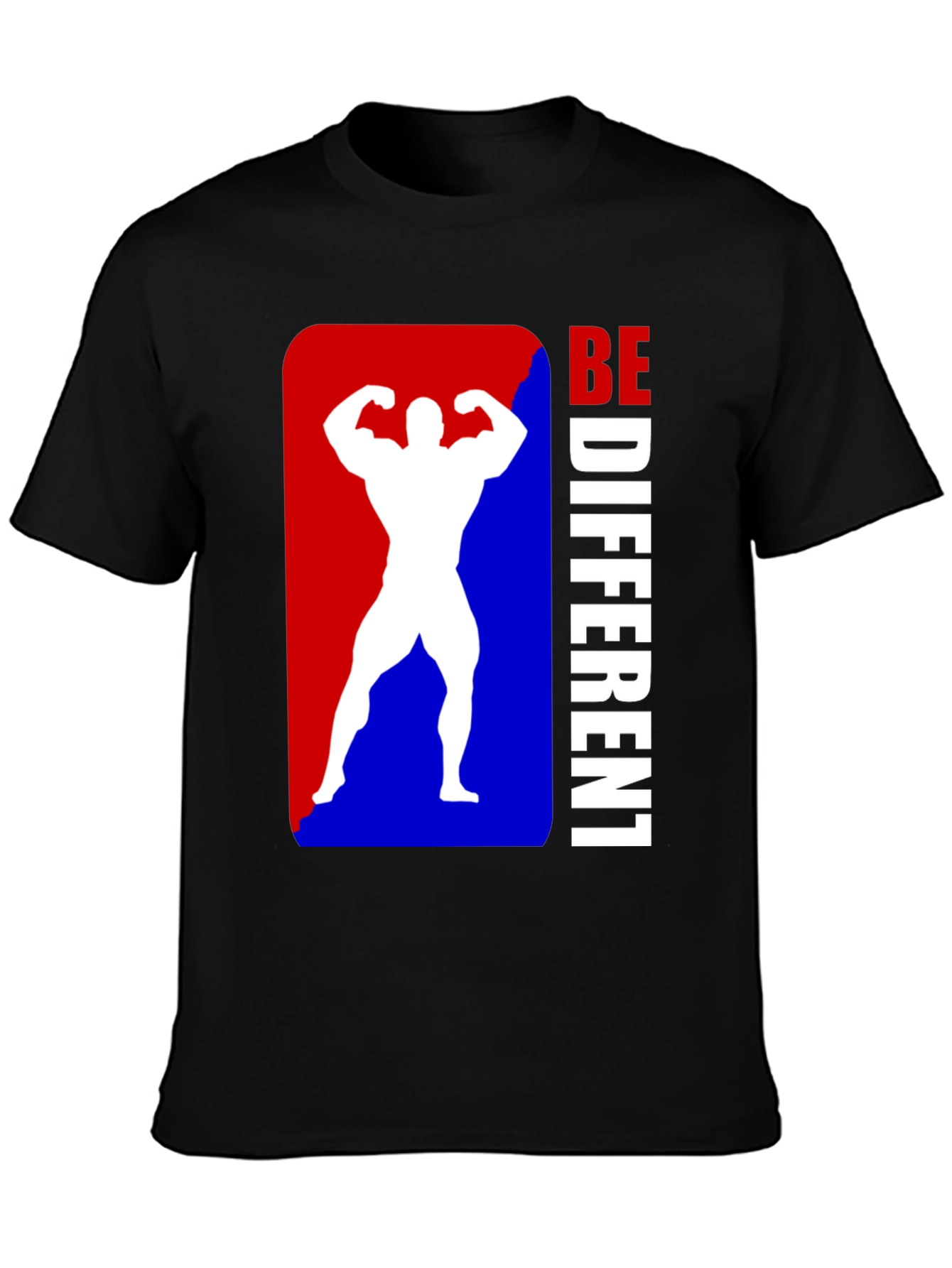 Be Different Bodybuilder Graphic Tee - Black
