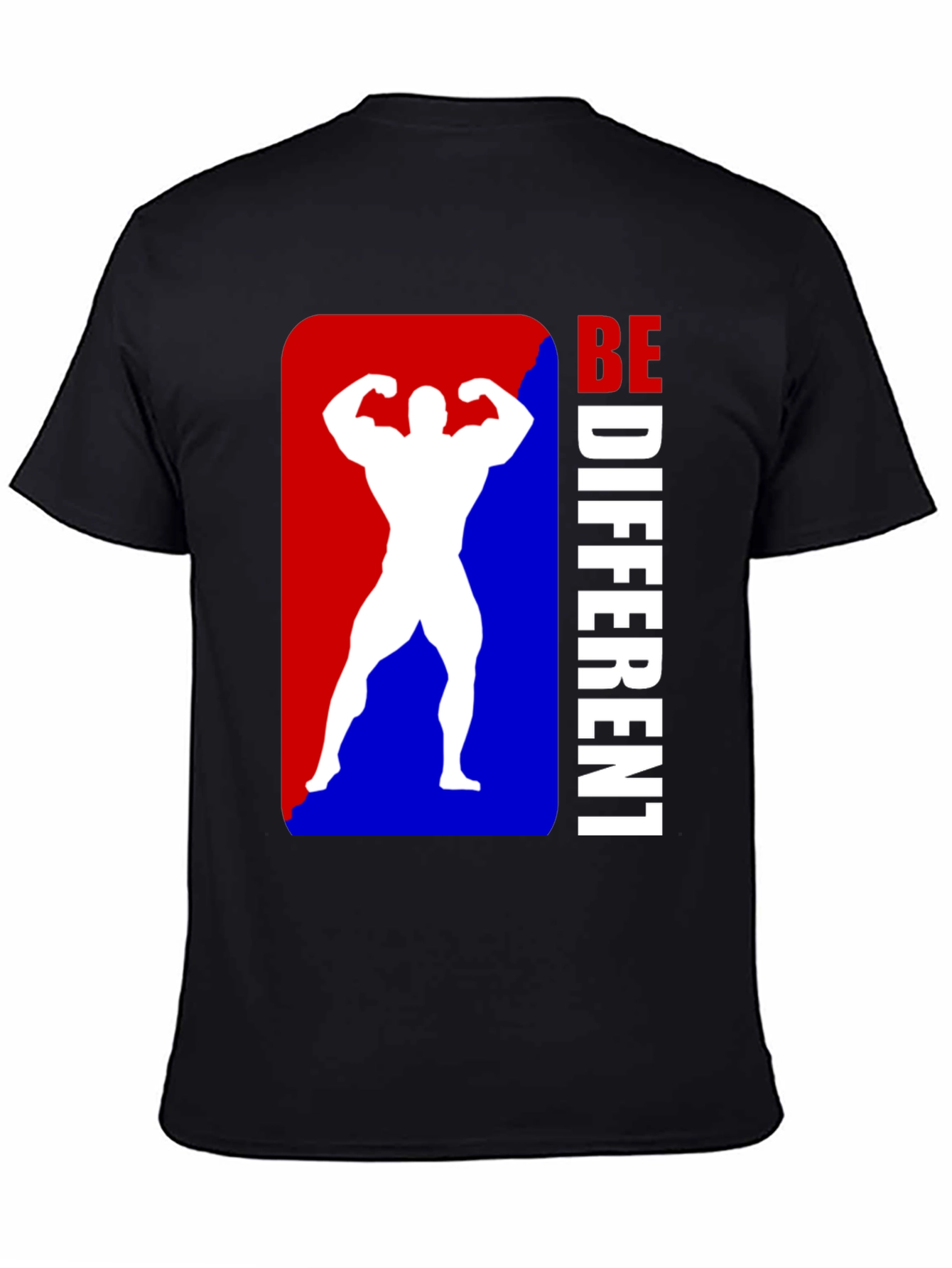 Be Different Bodybuilder Graphic Tee - Black