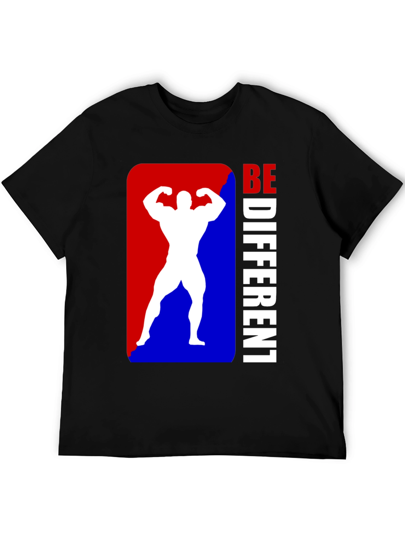 Be Different Bodybuilder Graphic Tee - Black