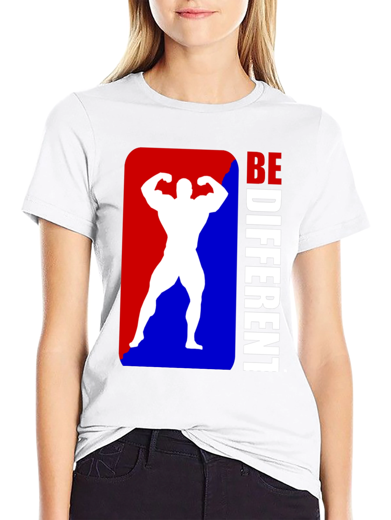 Be Different Bodybuilder Graphic Tee - Black