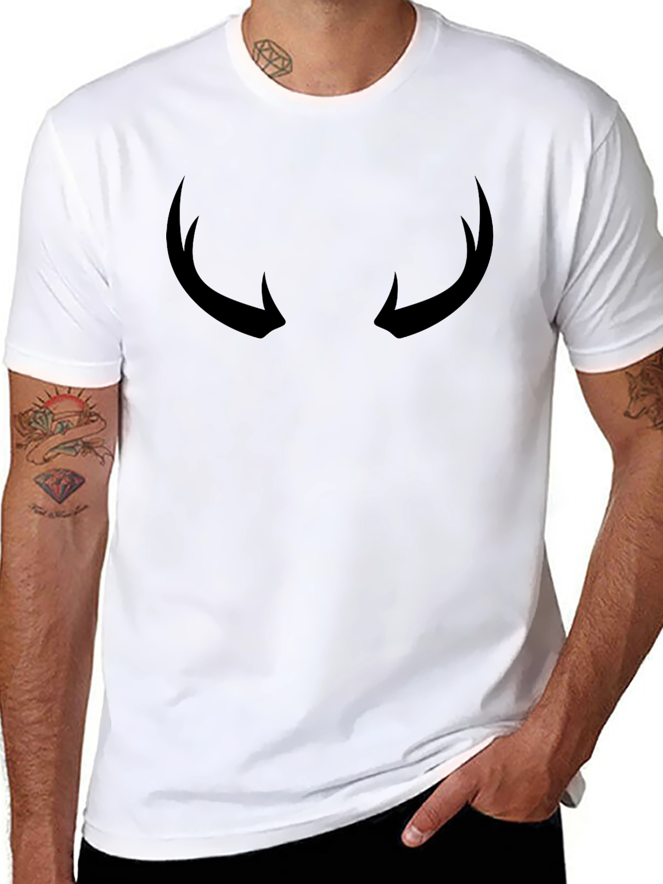 Mens Black Horns Graphic Tee