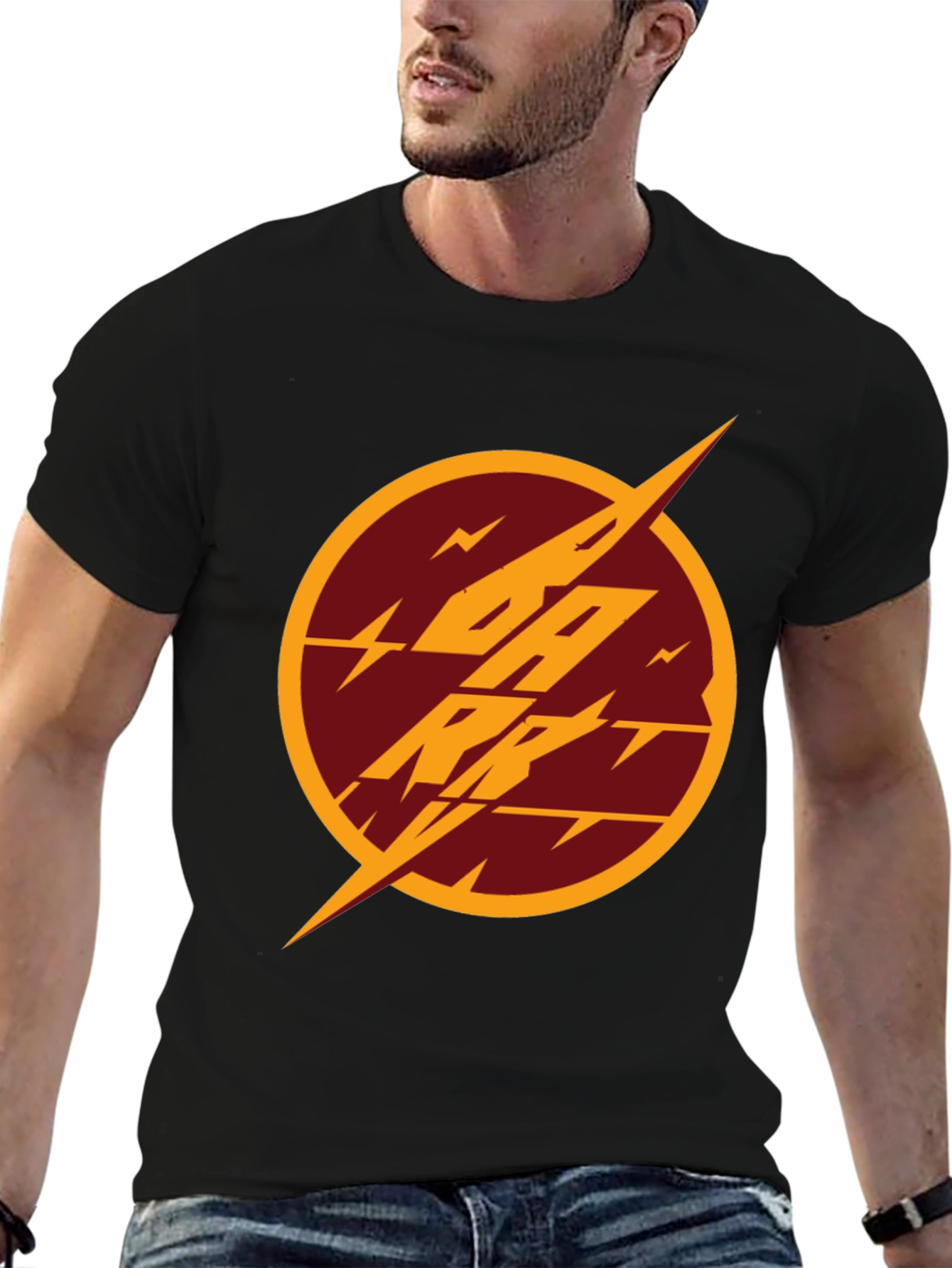 Flash Reverse Logo T-Shirt - Black Cotton Tee