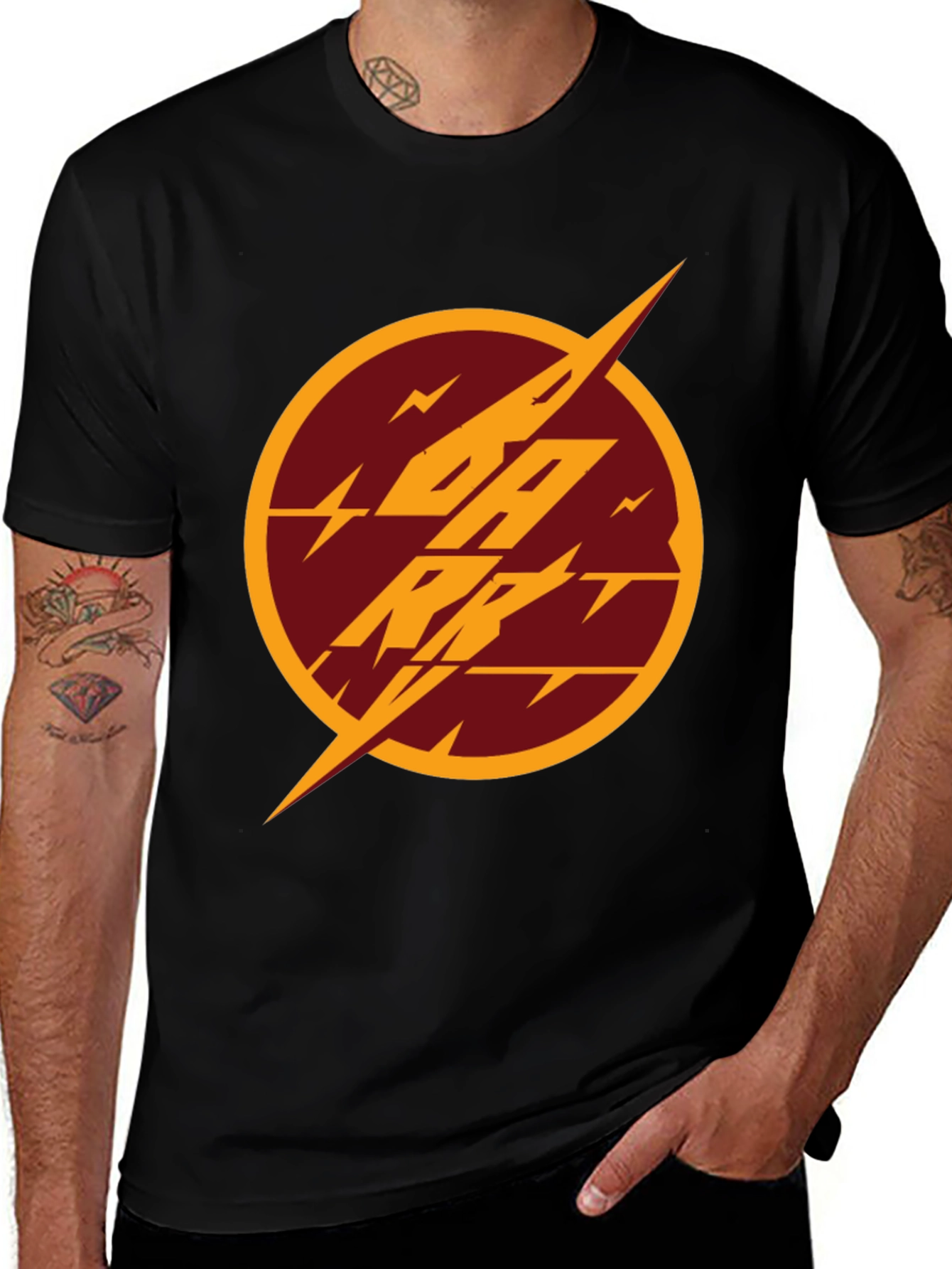 Flash Reverse Logo T-Shirt - Black Cotton Tee