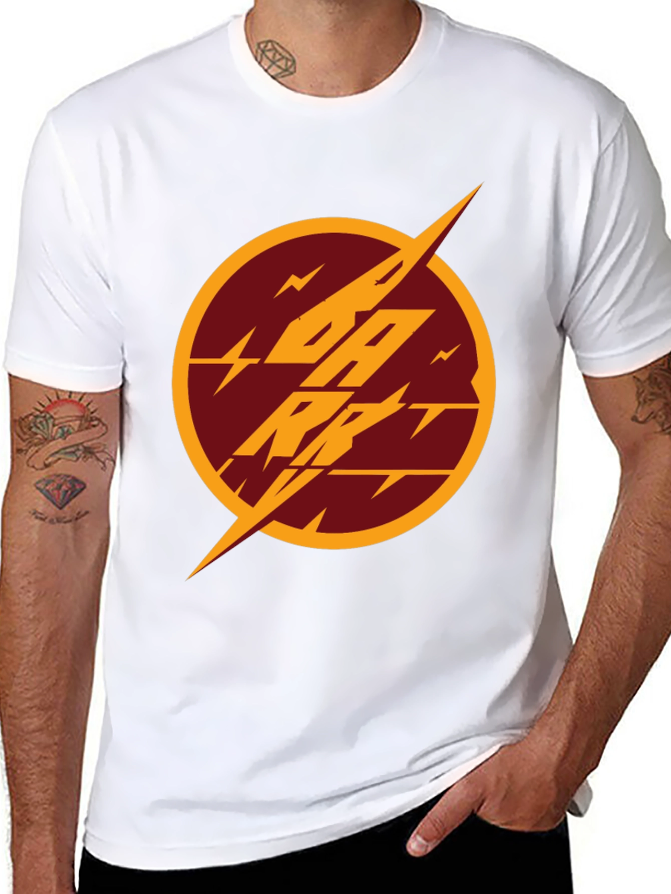Flash Reverse Logo T-Shirt - Black Cotton Tee